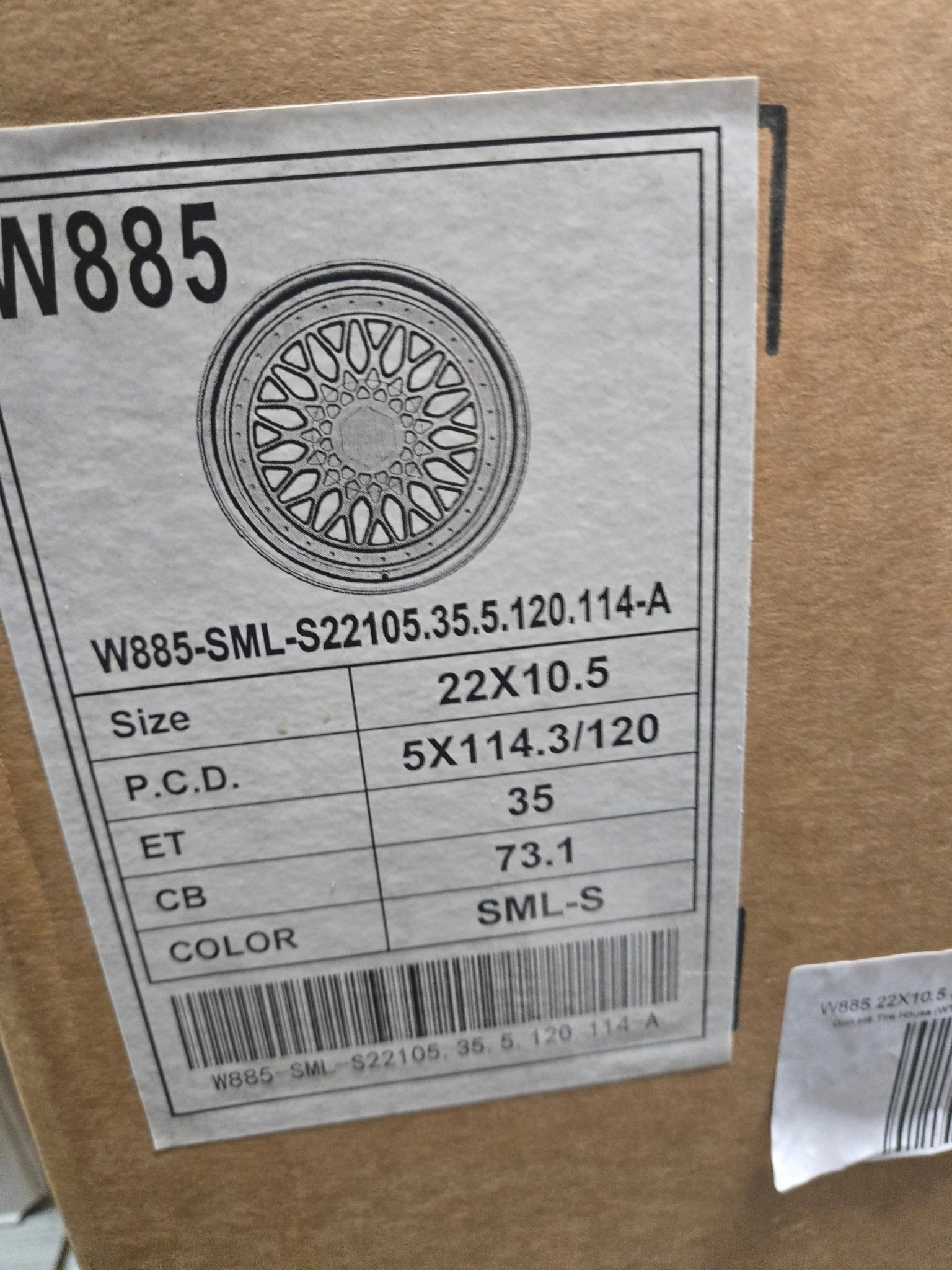 W885 22X10.5 5X112 5X114.3 5X120 SILVER