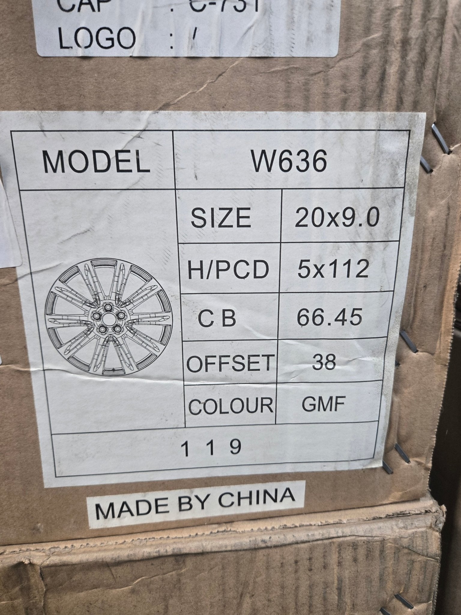W636 20X9.0 5X112 GUN METAL  MACHINED FACE