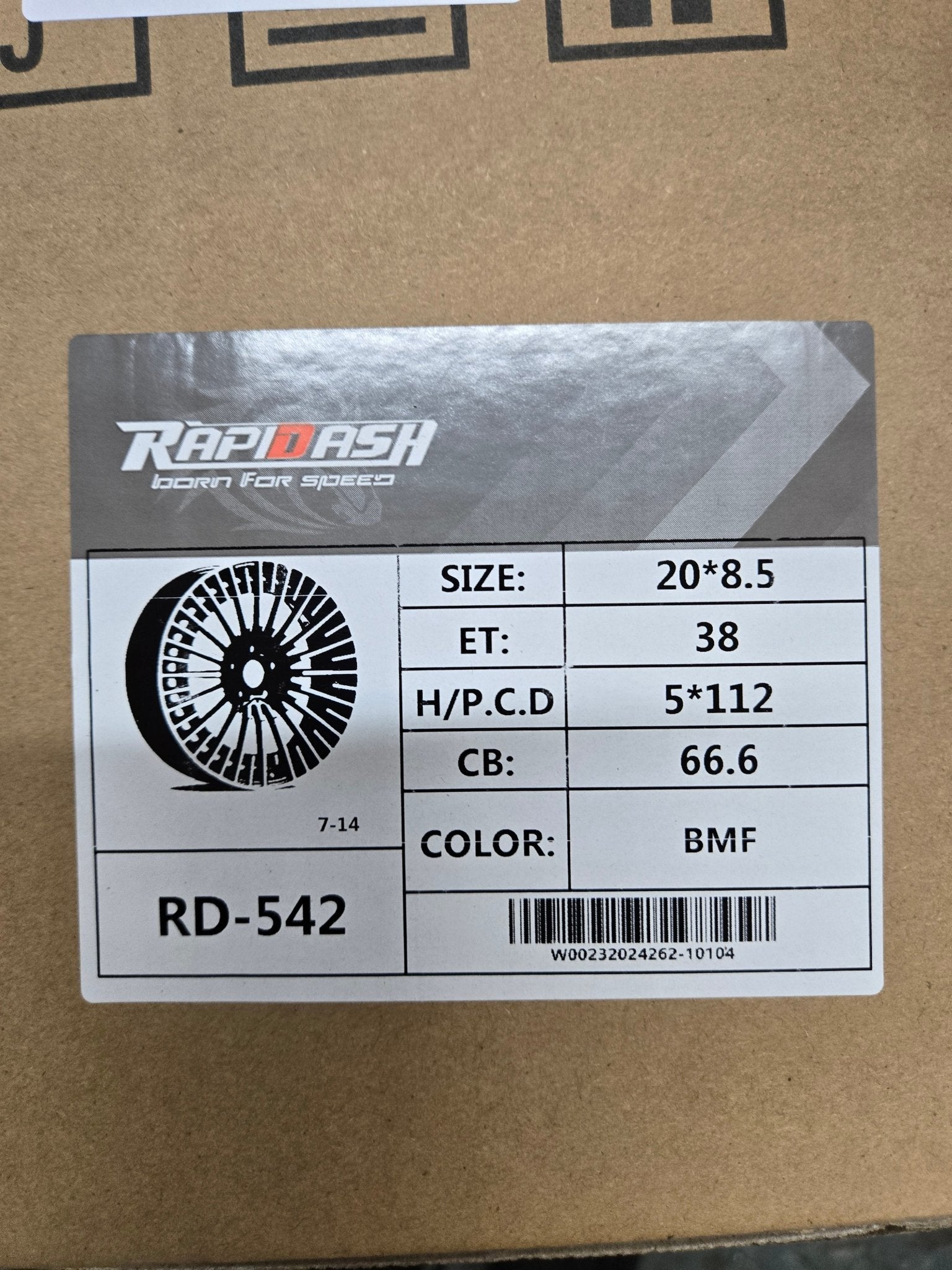 RD542 20x8.5 5x112 GLOSS BLACK MACHINE FACE