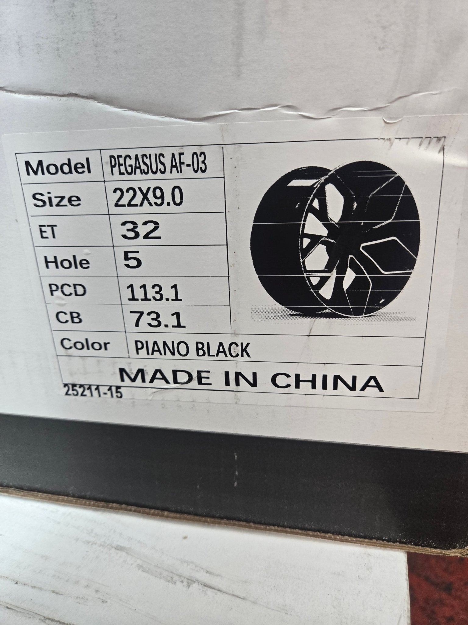 PEGASUS-5558 AF03 22x10.5 5x112 / 5x114.3 GLOSS BLACK