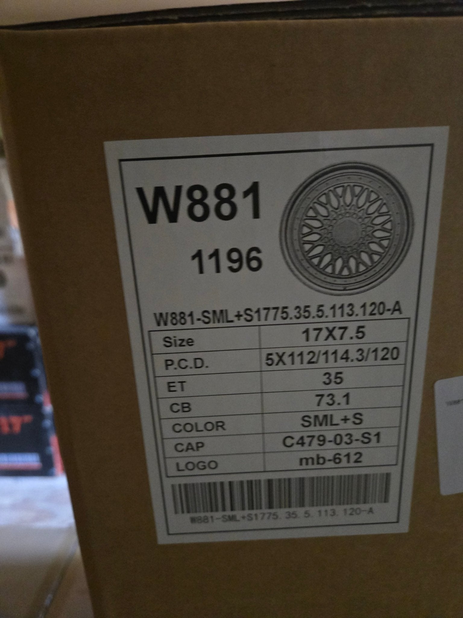 W881 17x7.5 5x112 / 5X114.3 / 5x120 BMF SILVER RIVETS