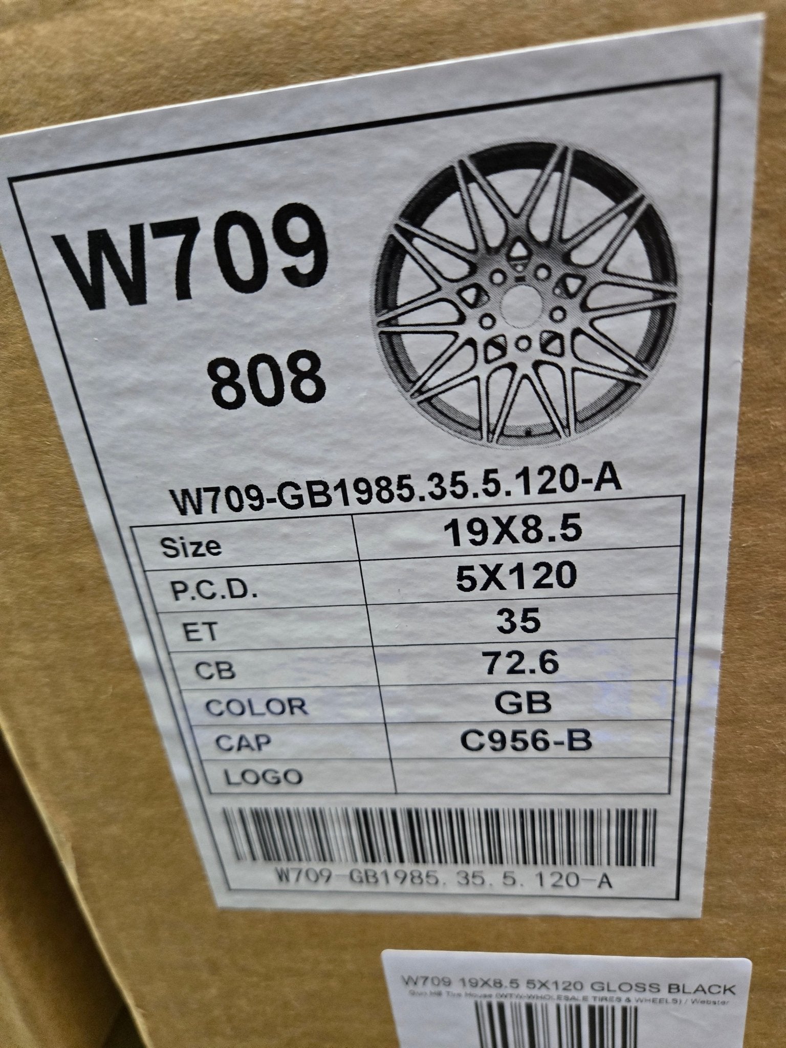W709 19X8.5 5X120 GLOSS BLACK