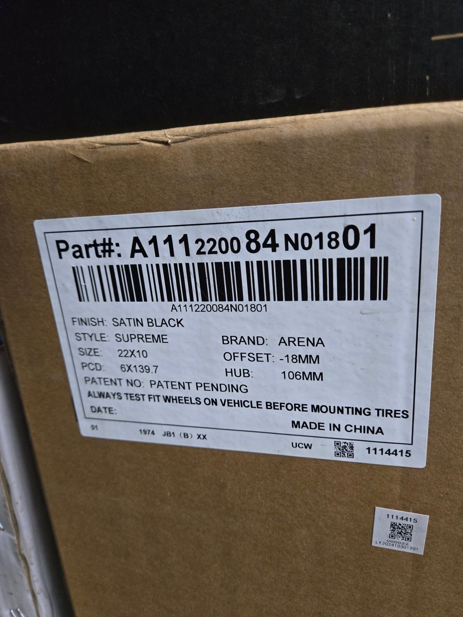 A111 ARENA 22x10 6x139.7 MATTE BLACK