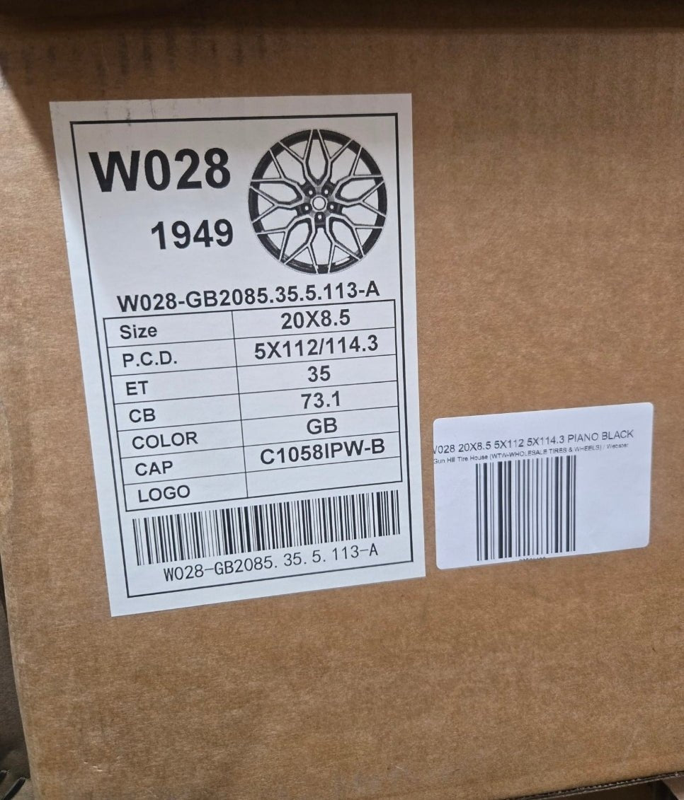 W028 20X8.5 5X112 5X114.3 PIANO BLACK