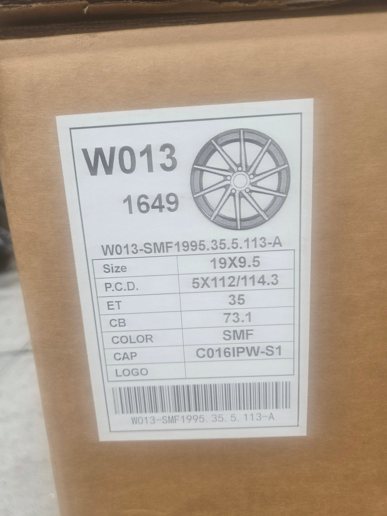W013 19x9.5  5X112 5x114.3 SILVER MACHINED FACE
