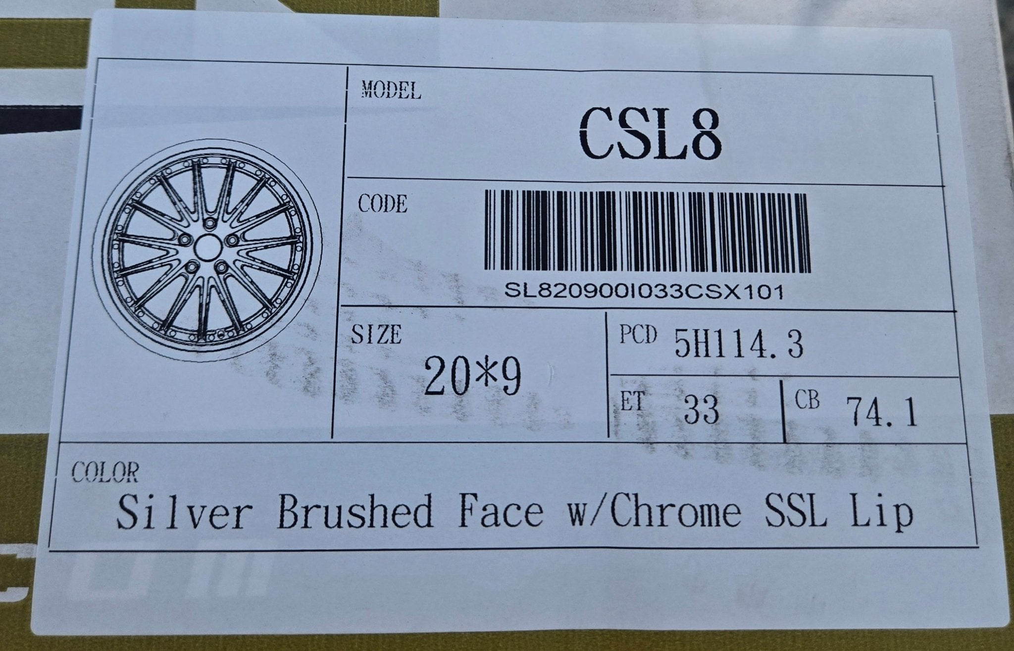 RENNEN CSL-8 20X9.0 5X114.3 SILVER BRUSHERD