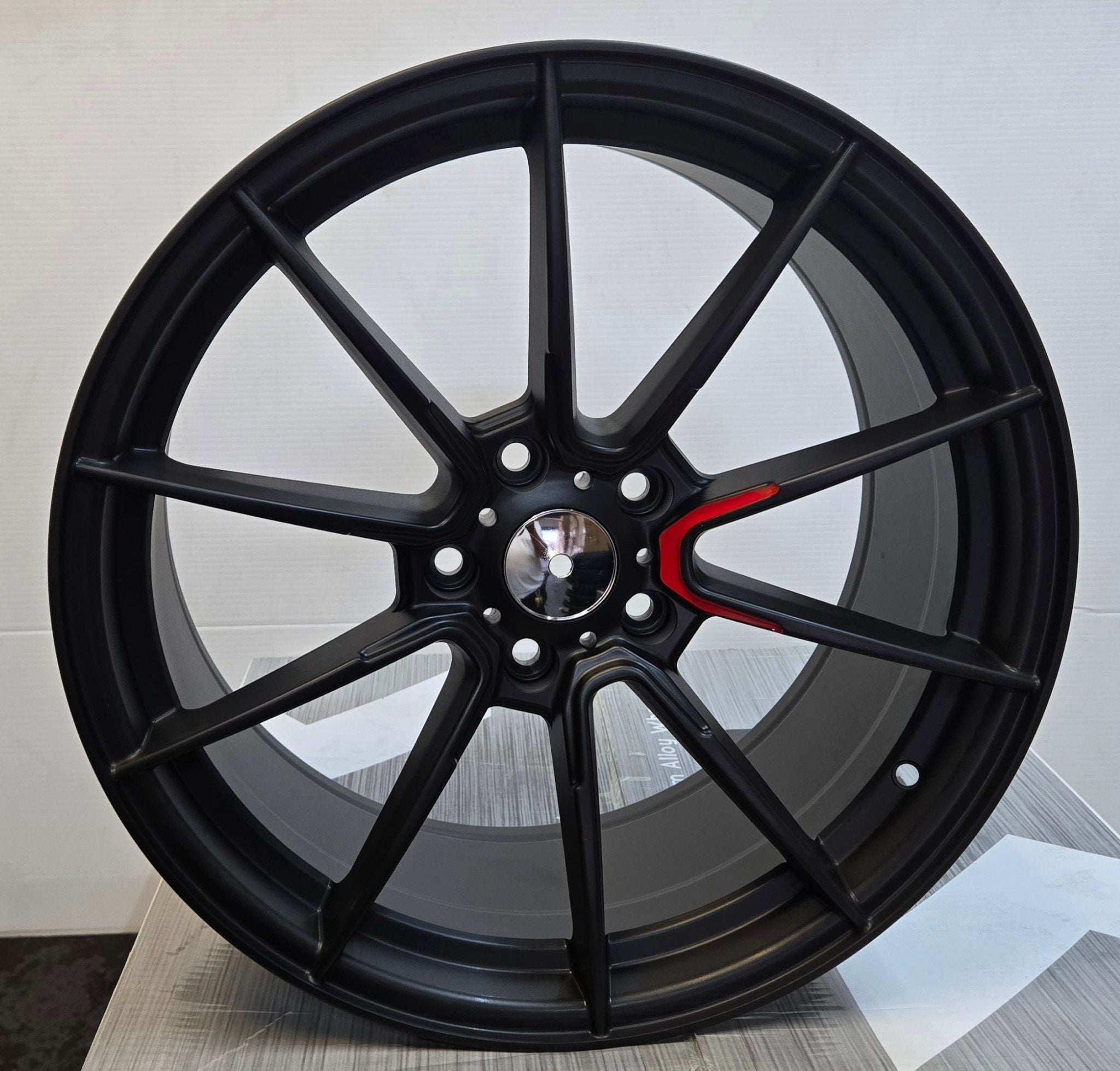 M-103 CI-R STYLE 18x8.0 5x120 GLOSS BLACK WITH SINGLE RED MILLED