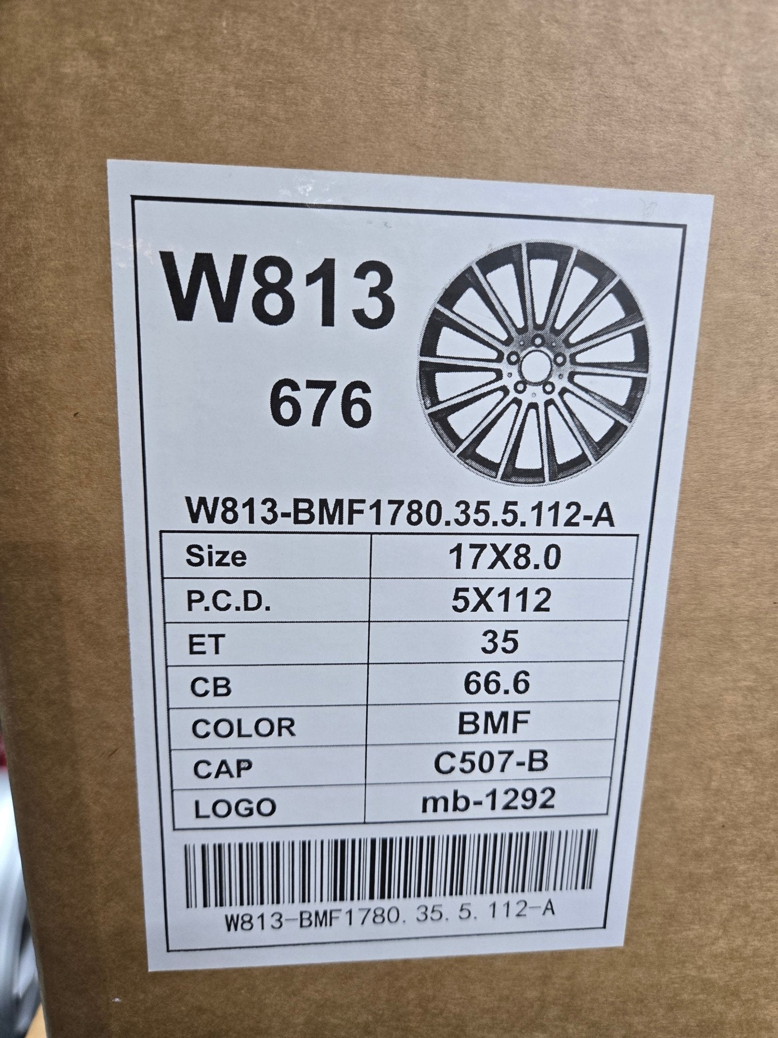 OE 1711 W813 17X8.0 5X112 PIANO BLACK MACHINED FACE
