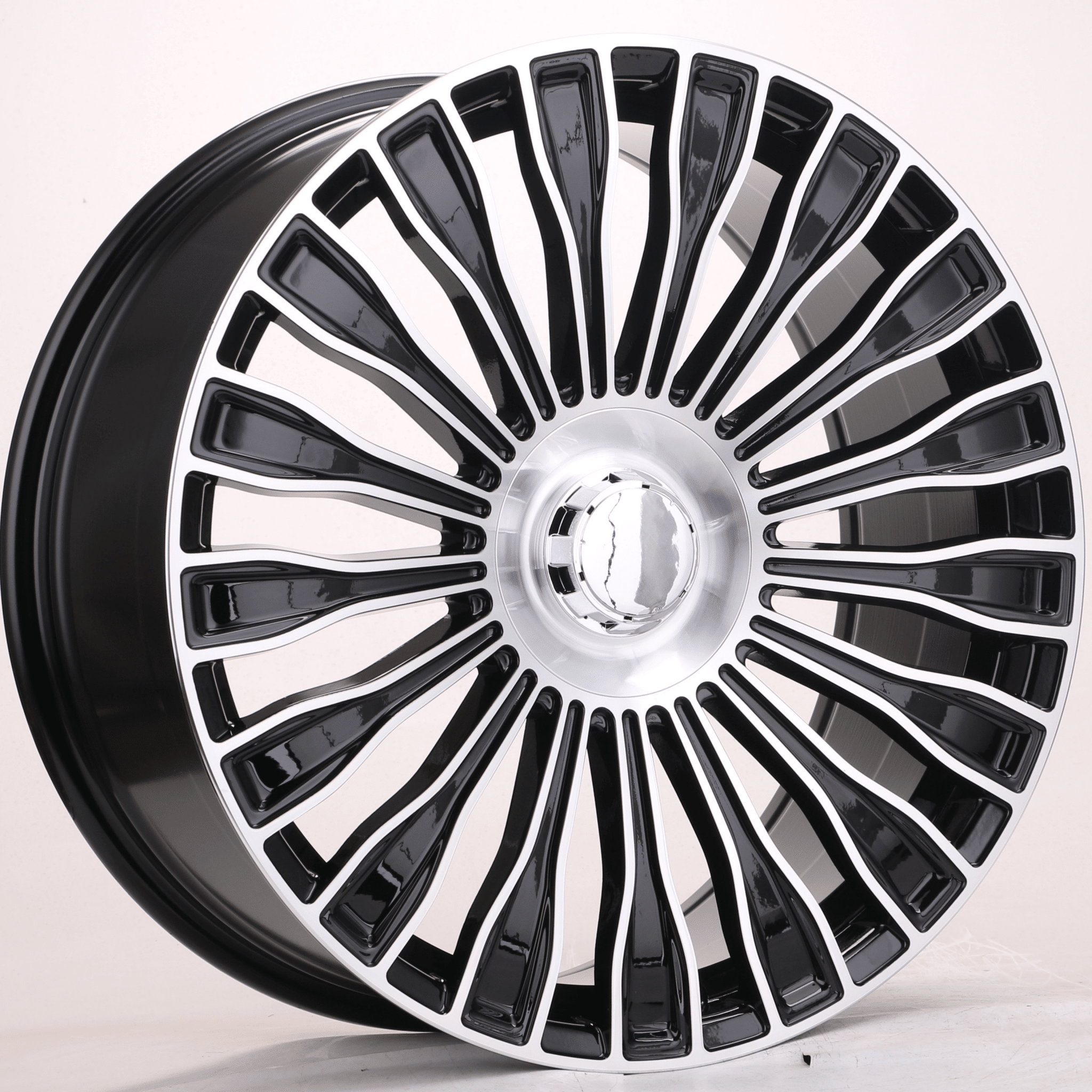 OE-313 20X8.5 5X112 PIANO BLACK MACHINED FACE