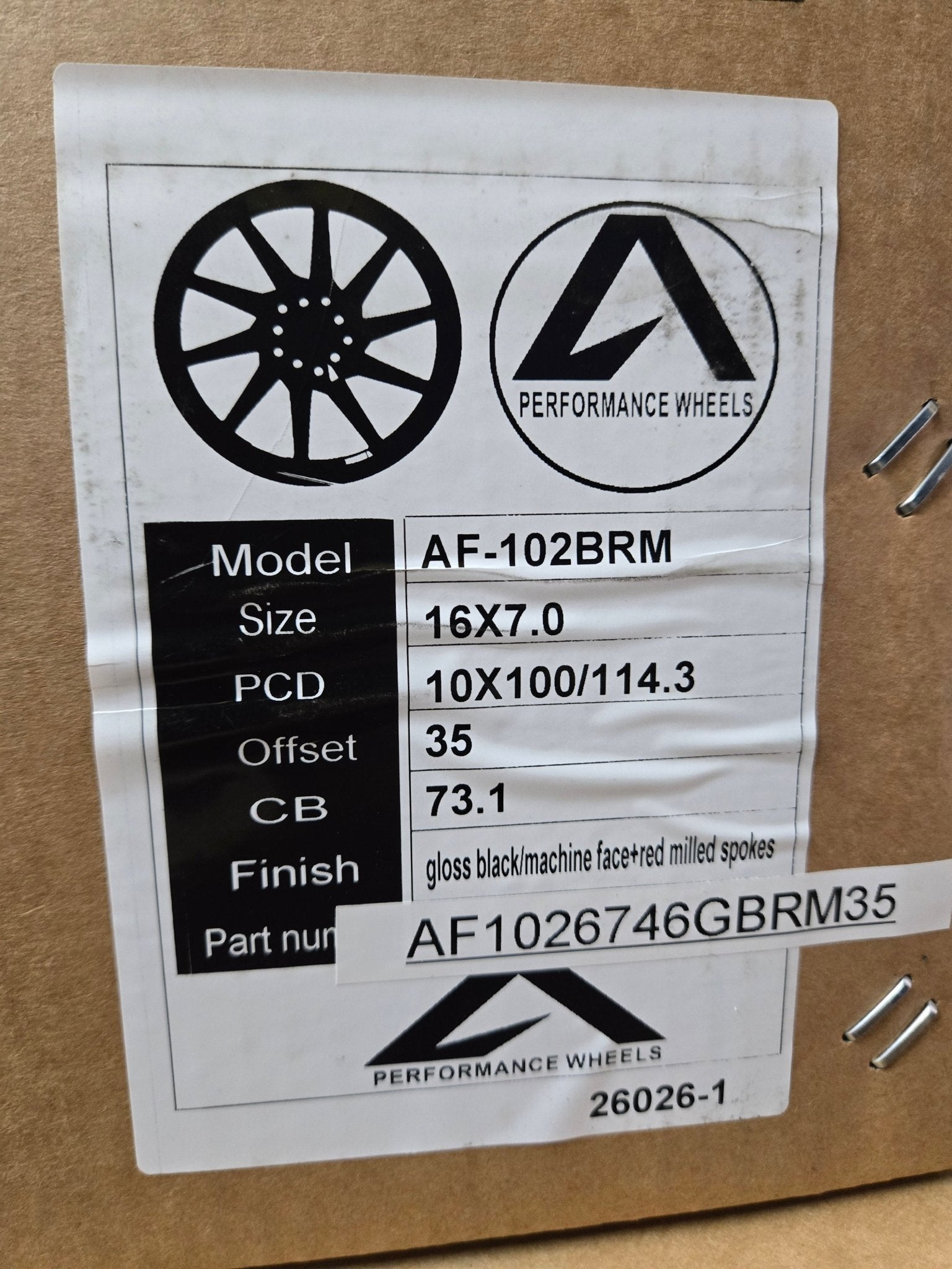 AXIA AF-37 16x7 5x100 / 5x114.3 GLOSS BLACK MACHINED FACE RED MILLED SPOKES