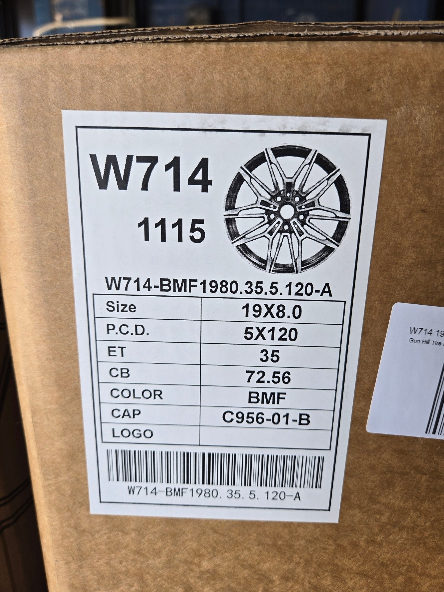 W714 19X8.0 5X120 PIANO BLACK MACHINED