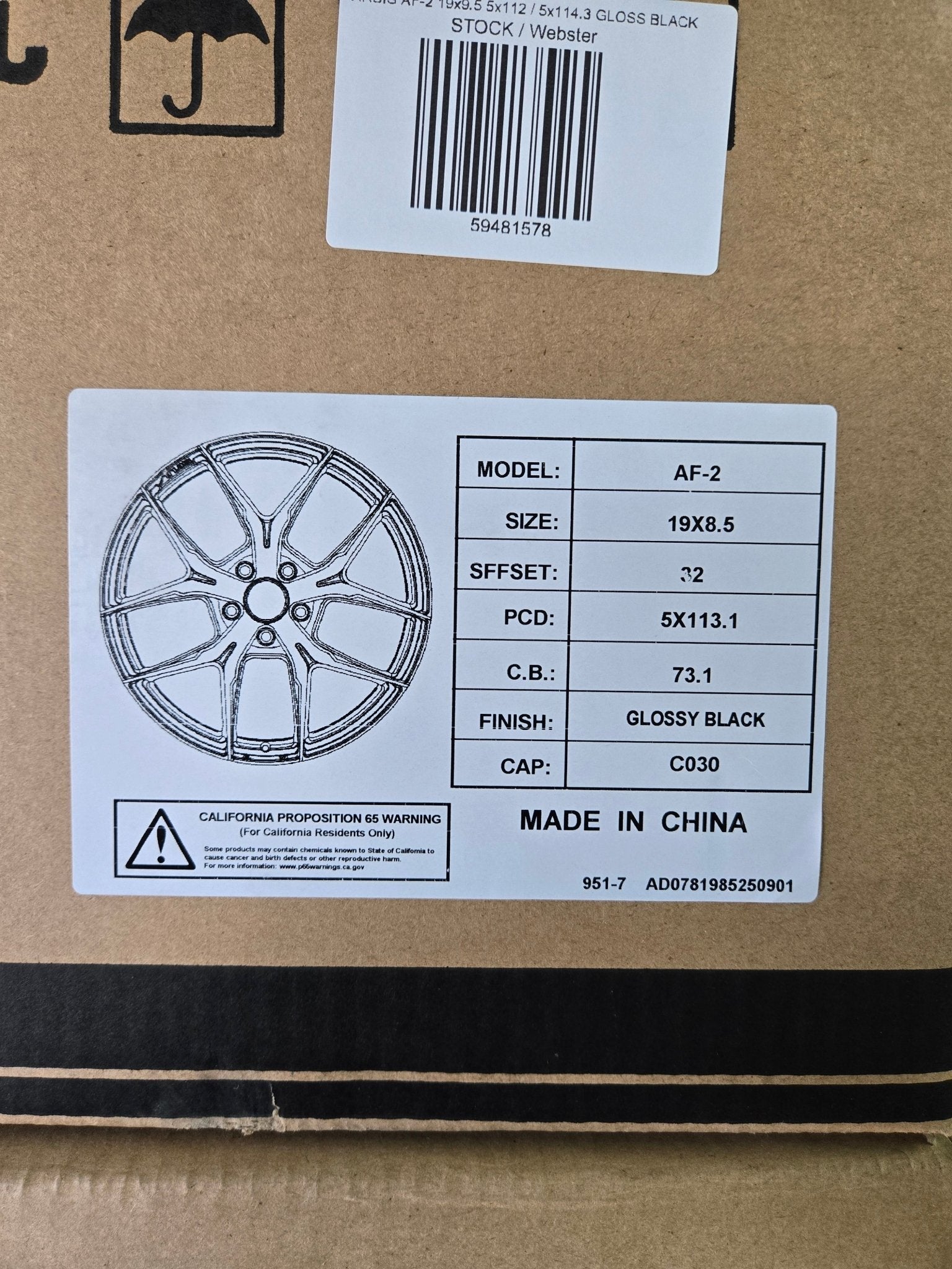 AF02 19x9.5 5x112 / 5x114.3 GLOSS BLACK