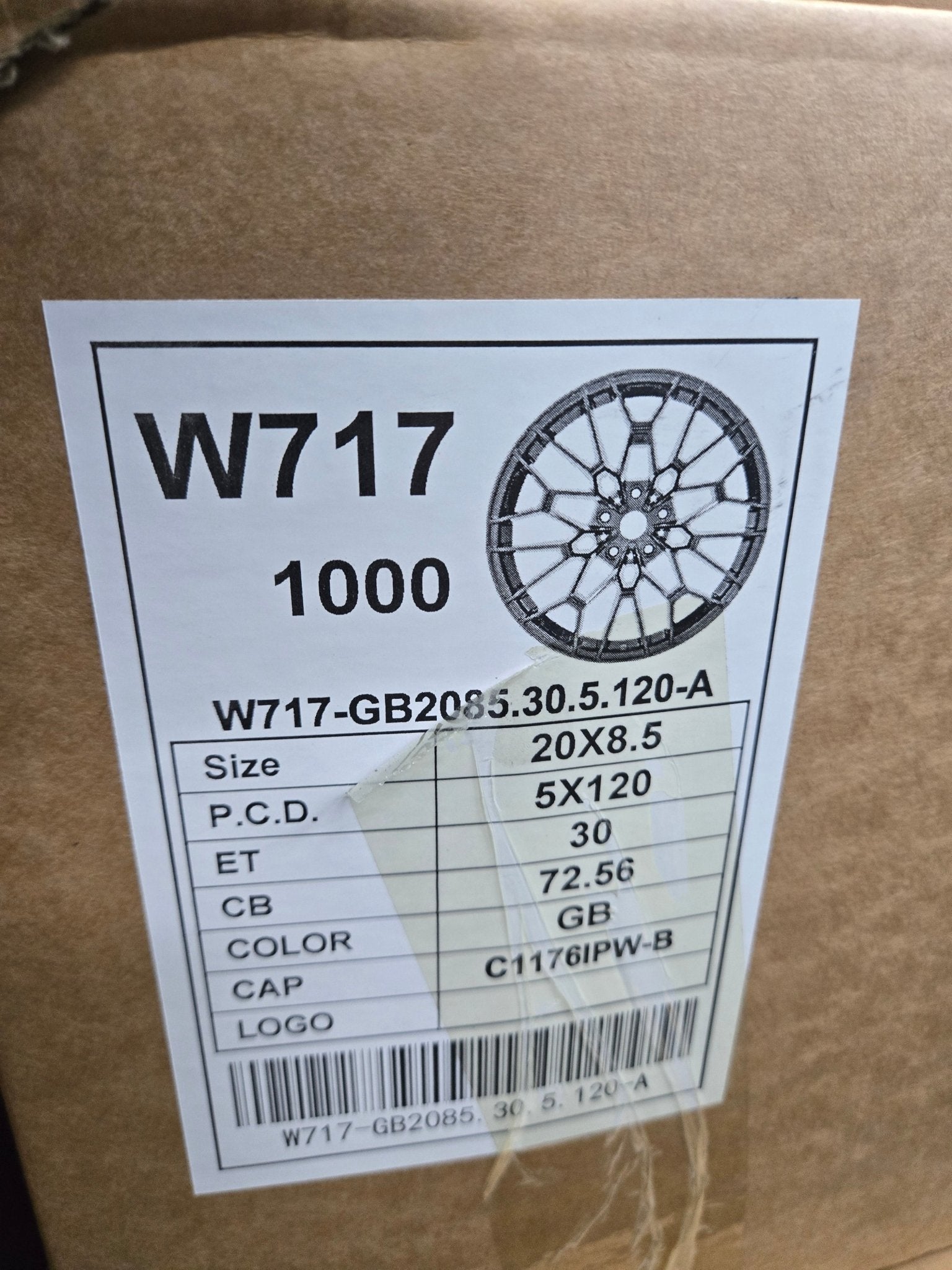 W717 0384 20X8.5 5X120 GLOSS BLACK