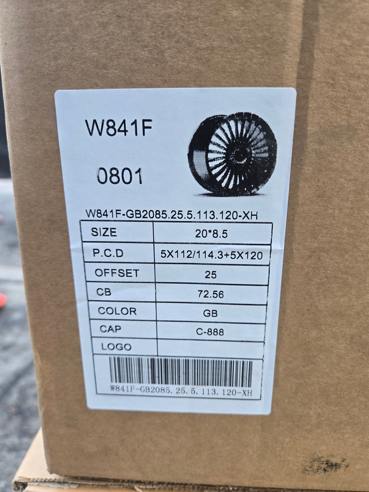 W841F 20X8.5 5X112 5X114. 5X120 PIANO BLACK