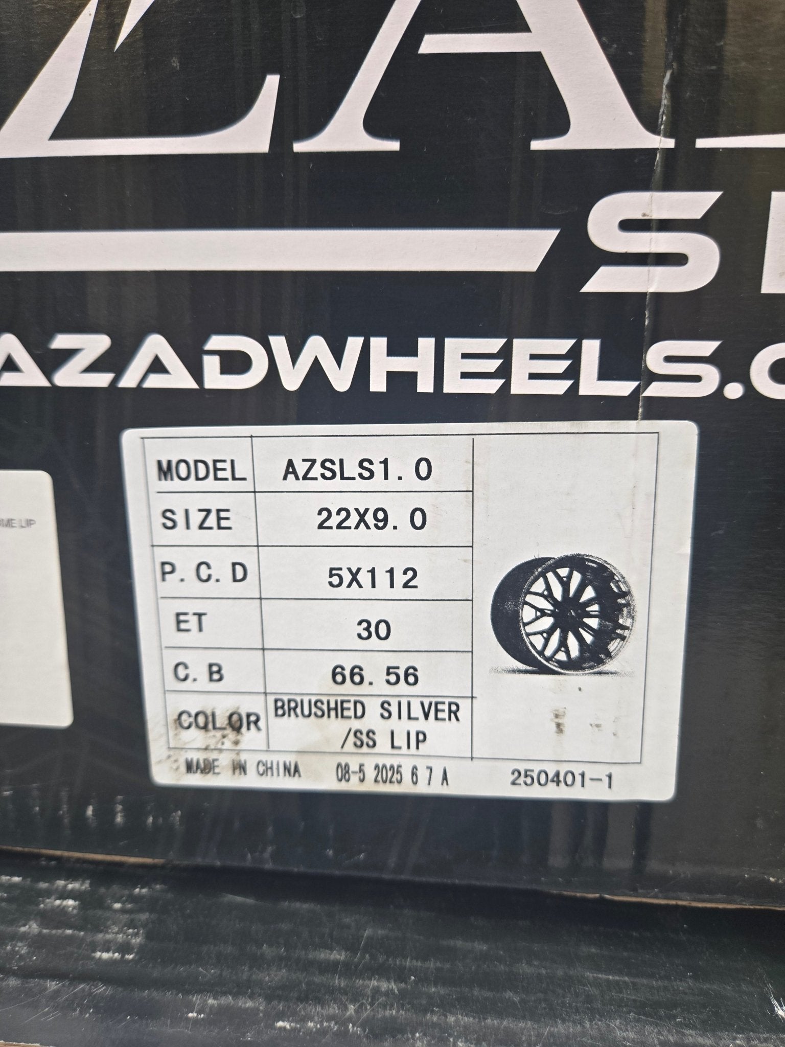 AZAD AZSLS1.0 22x9 5x114.3 SILVER BRUSHED WITH CHROME LIP