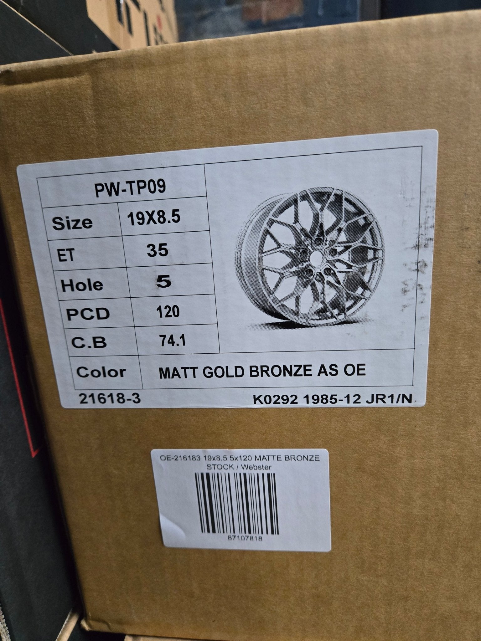 OE-216183 19x8.5 5x120 MATTE BRONZE