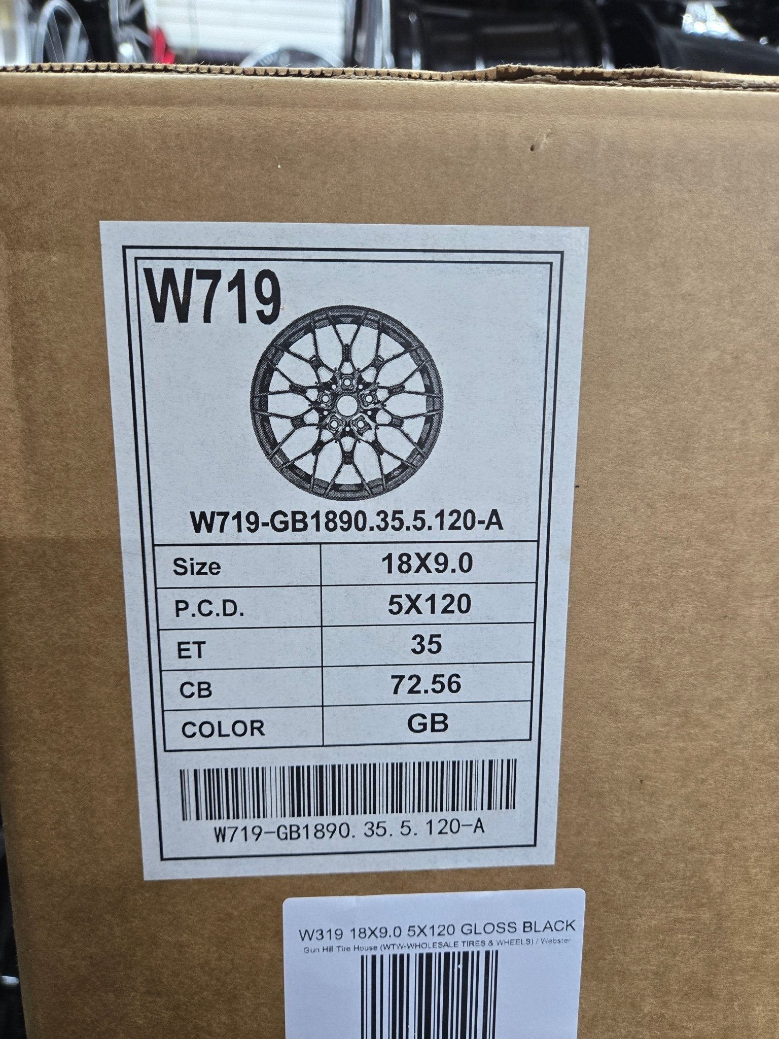 W719 18X9.0 5X120 GLOSS BLACK