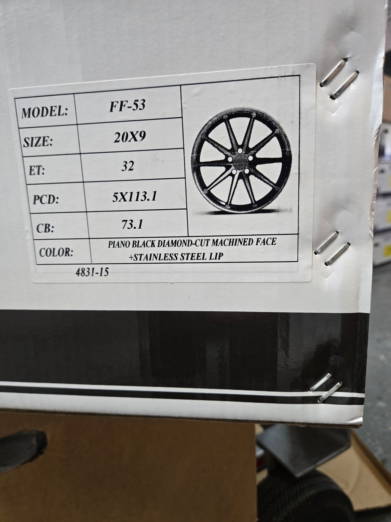 FF53 20X9.0 5X112 5X114.3  PIANO BLACK MACHINE FACE