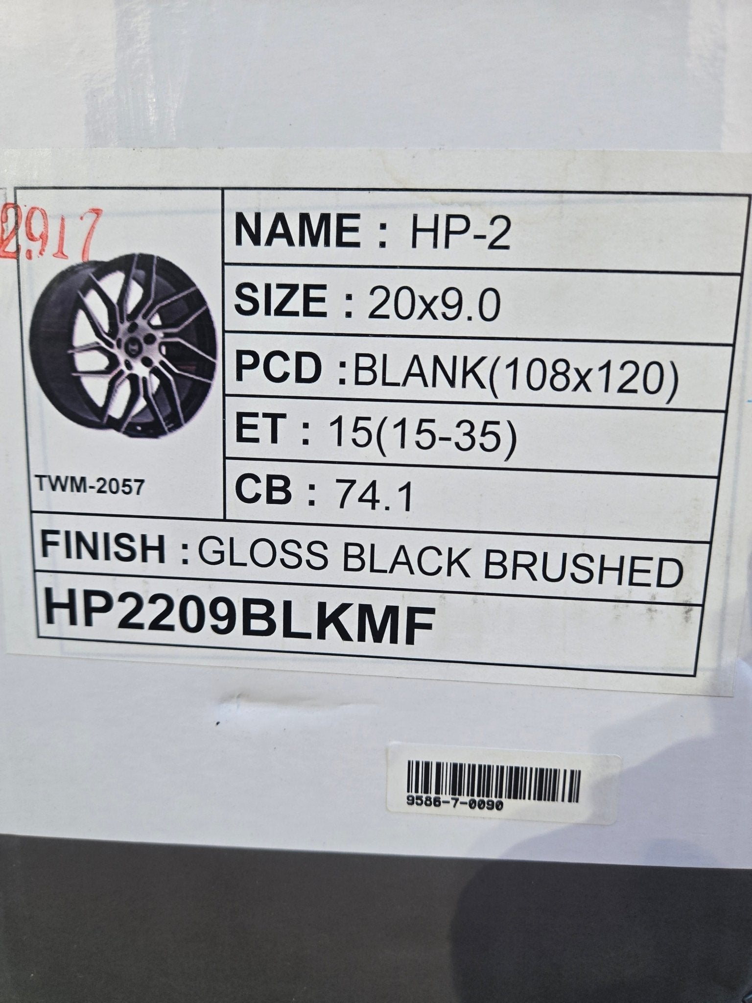 GWG HP2 20X9.0 5X114.3 BLACK MACHINED FACE