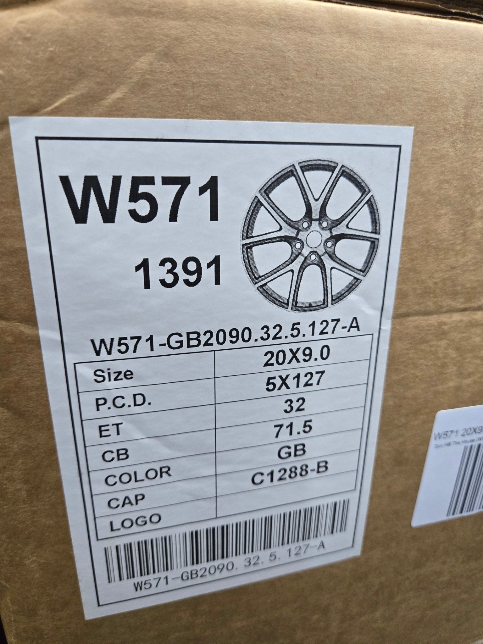 W571 20X9.0 5X127 GLOSS BLACK