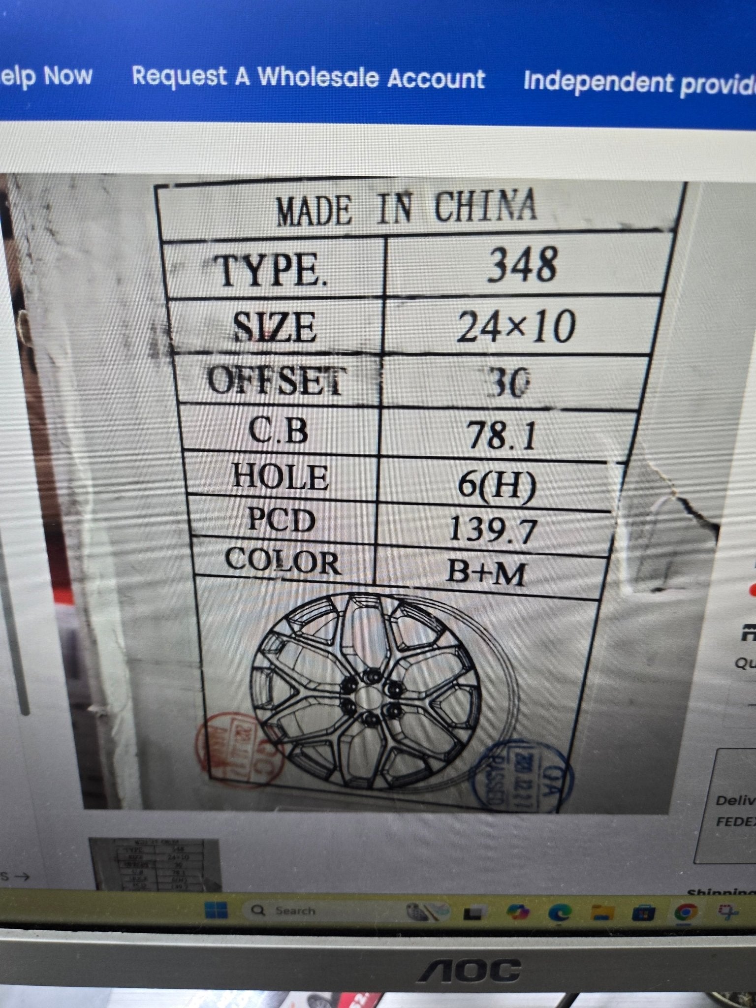 REP 348 24X10 6X139.7 BLACK MACHINED FACE