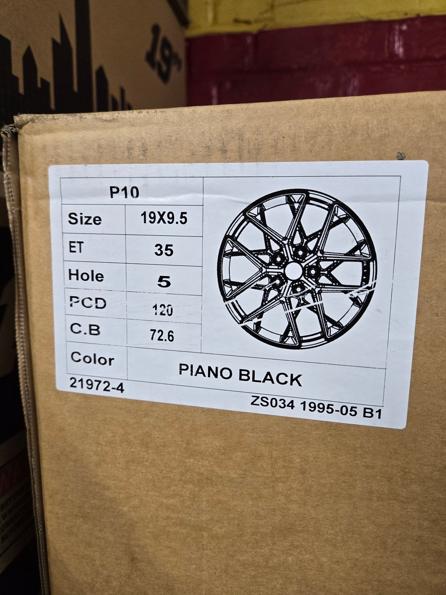 WHEELS P10 19x9.5 5X120 PIANO BLACK