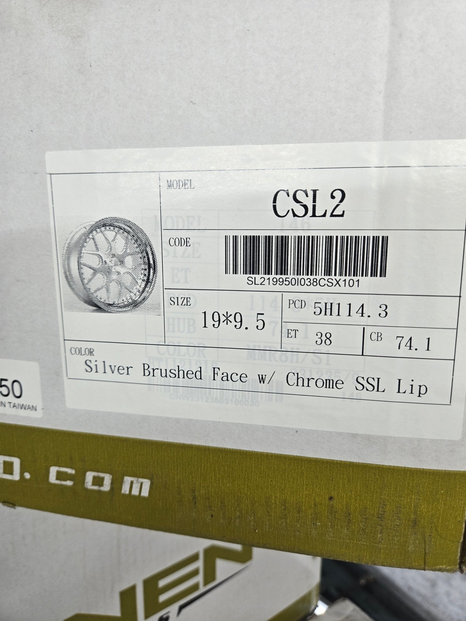 RENNEN CSL2 19x9.5 5x114.3 SILVER BRUSHED FACE W CHROME SSL LIP
