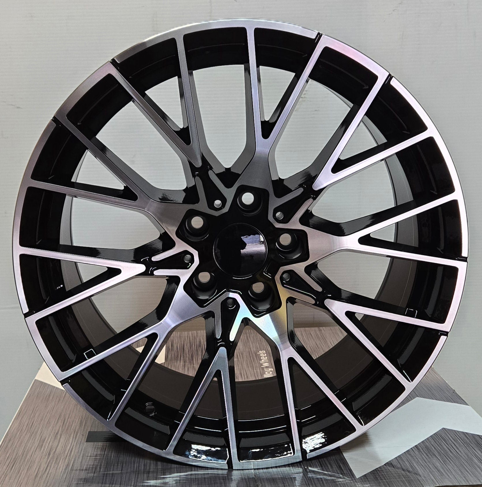 W701 19X8.5  5X120 GLOSS BLACK MACHINED FACE