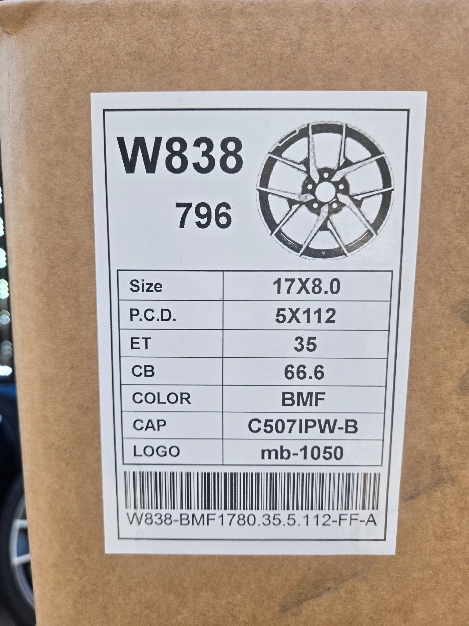 W838 17X8.0 5X112 PIANO BLACK MACHINED FACE