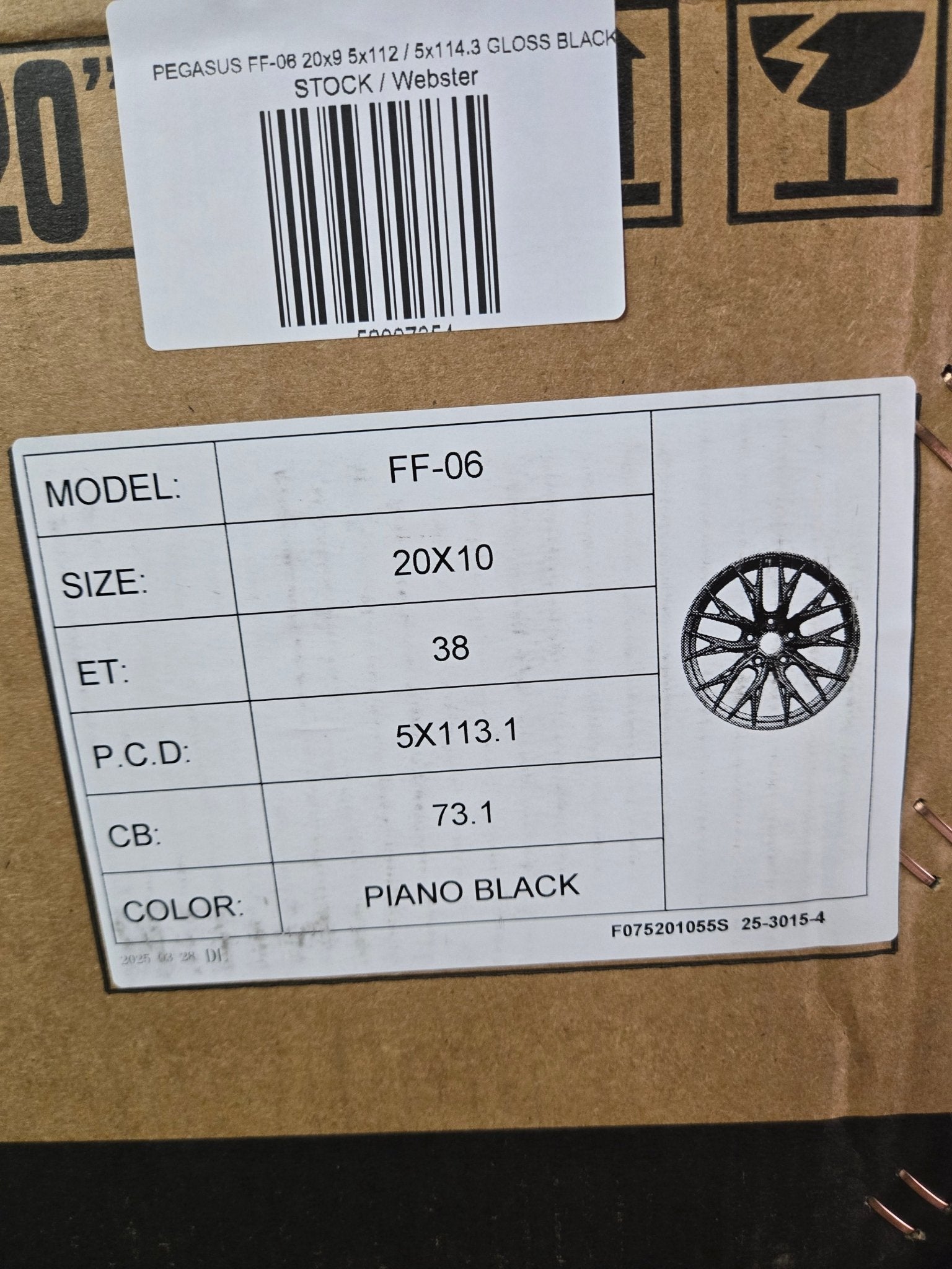 PEGASUS FF-06 20x10 5x112 / 5x114.3 GLOSS BLACK