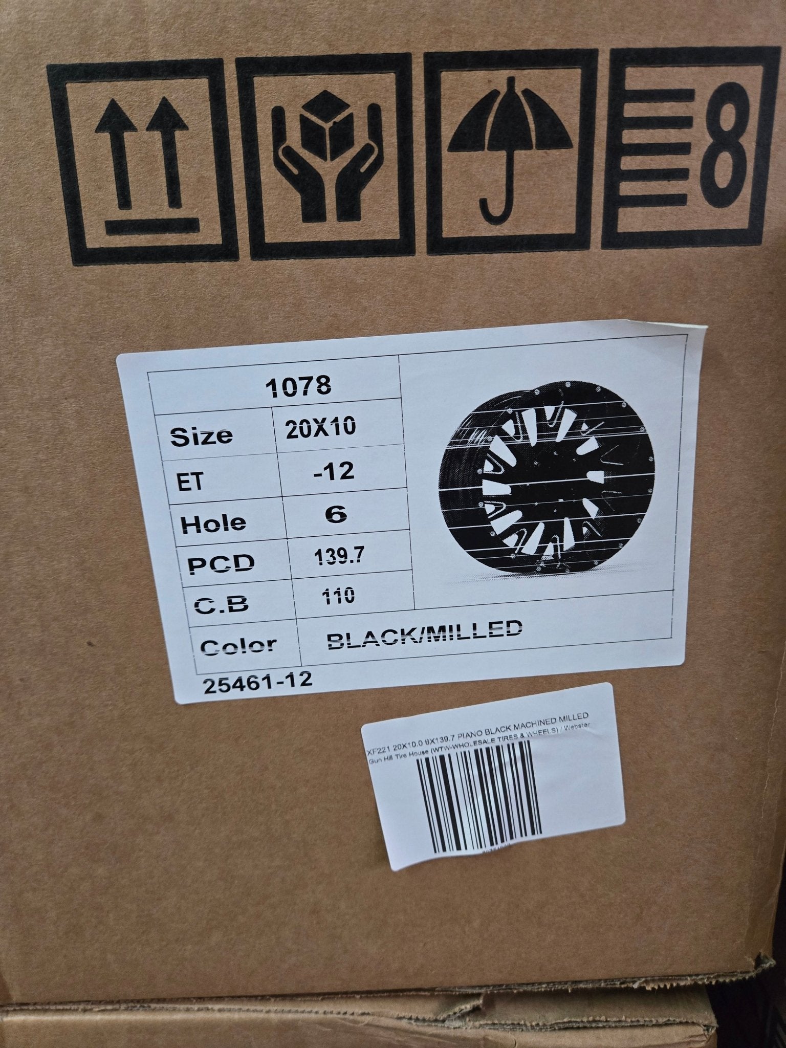 XF221 20X10.0 6X139.7 PIANO BLACK MACHINED MILLED