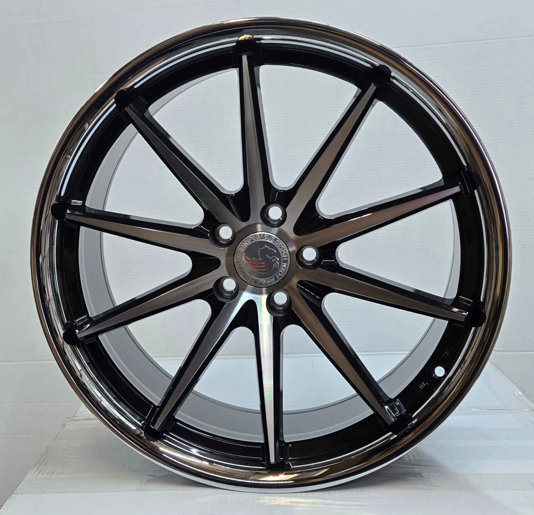 FF53 20X9.0 5X112 5X114.3  PIANO BLACK MACHINE FACE