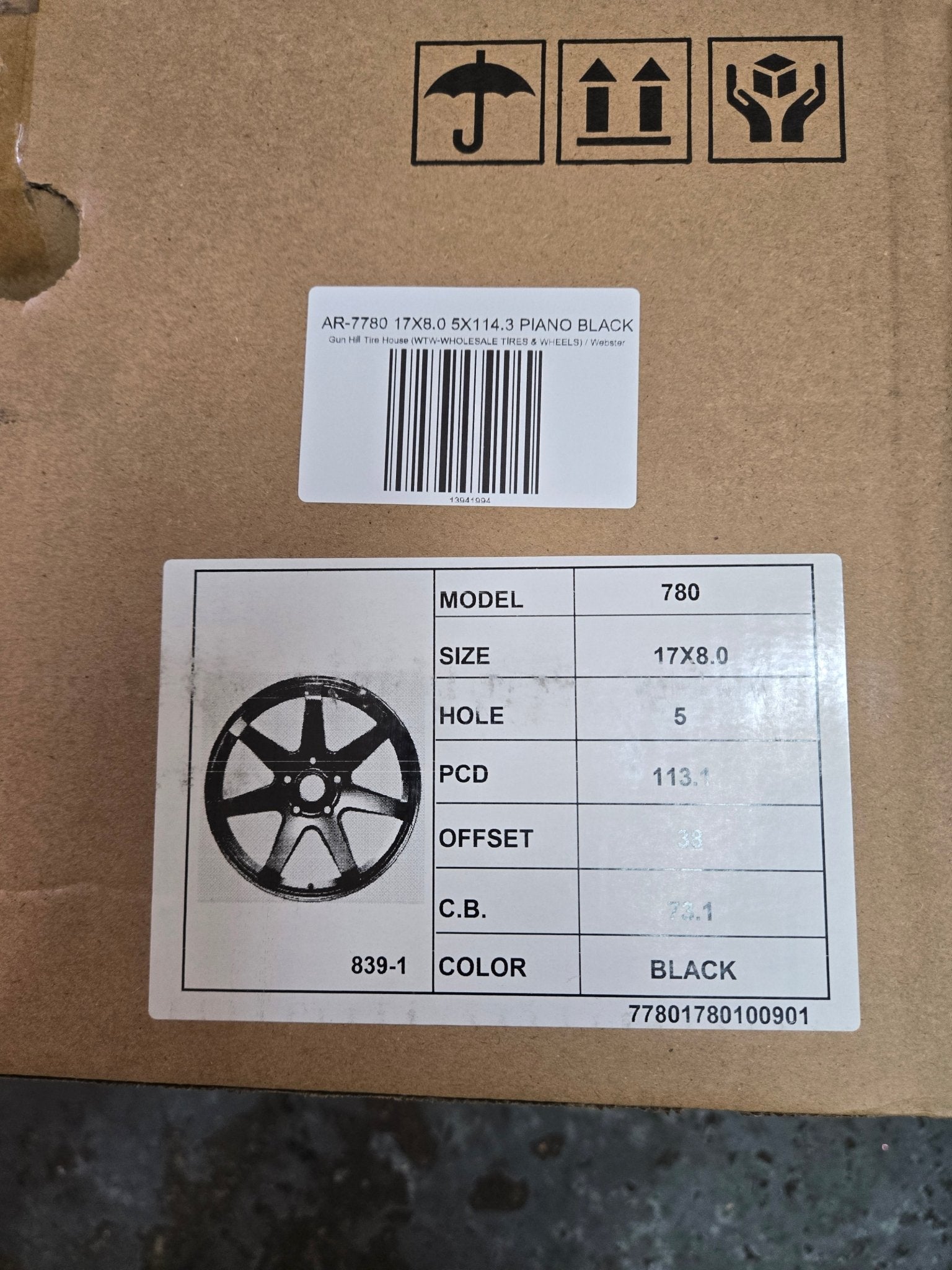 AR-7780 17X8.0 5X114.3 PIANO BLACK