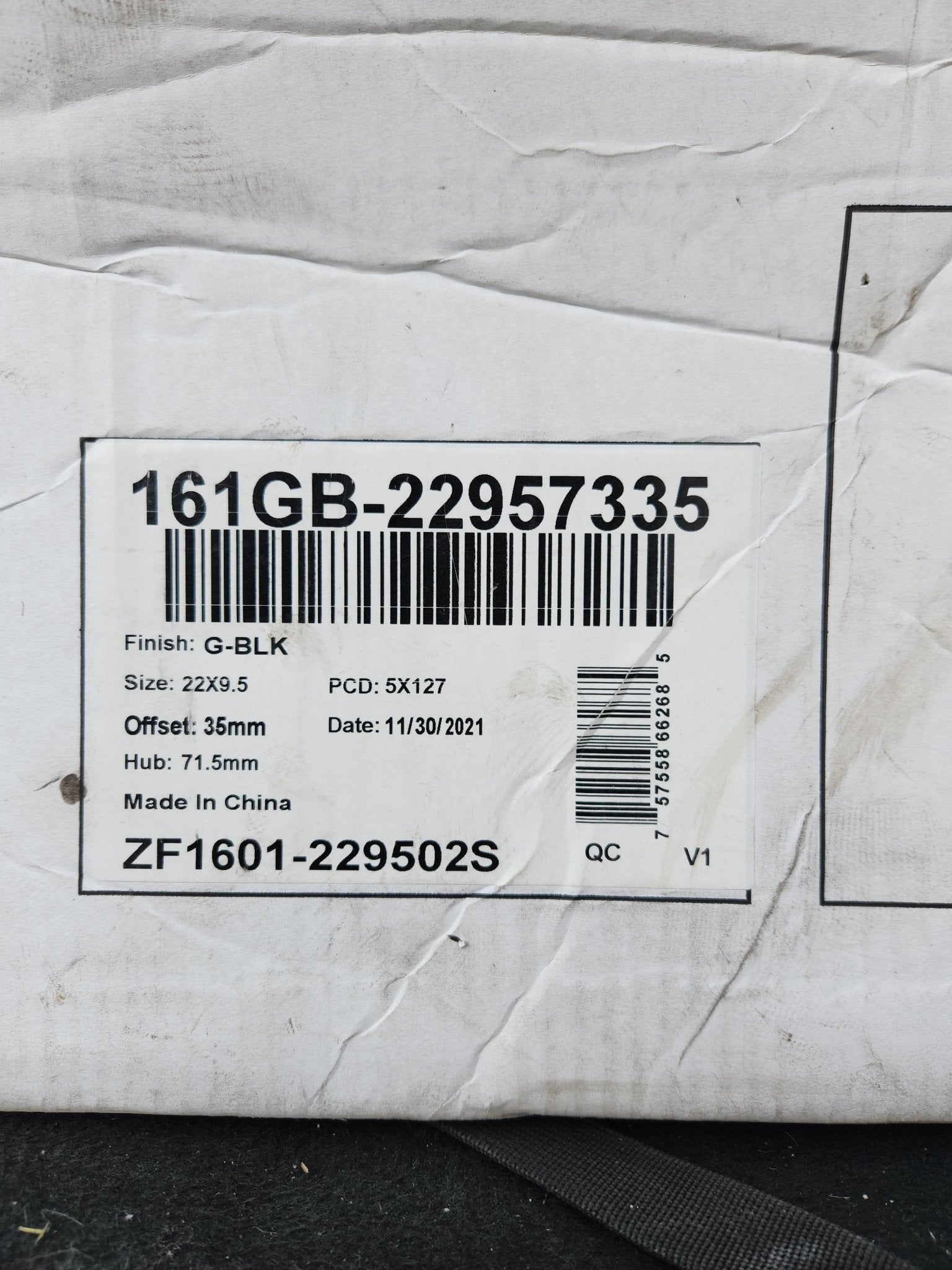 161GB - 22957335 22x9.5 5x127  G-BLK