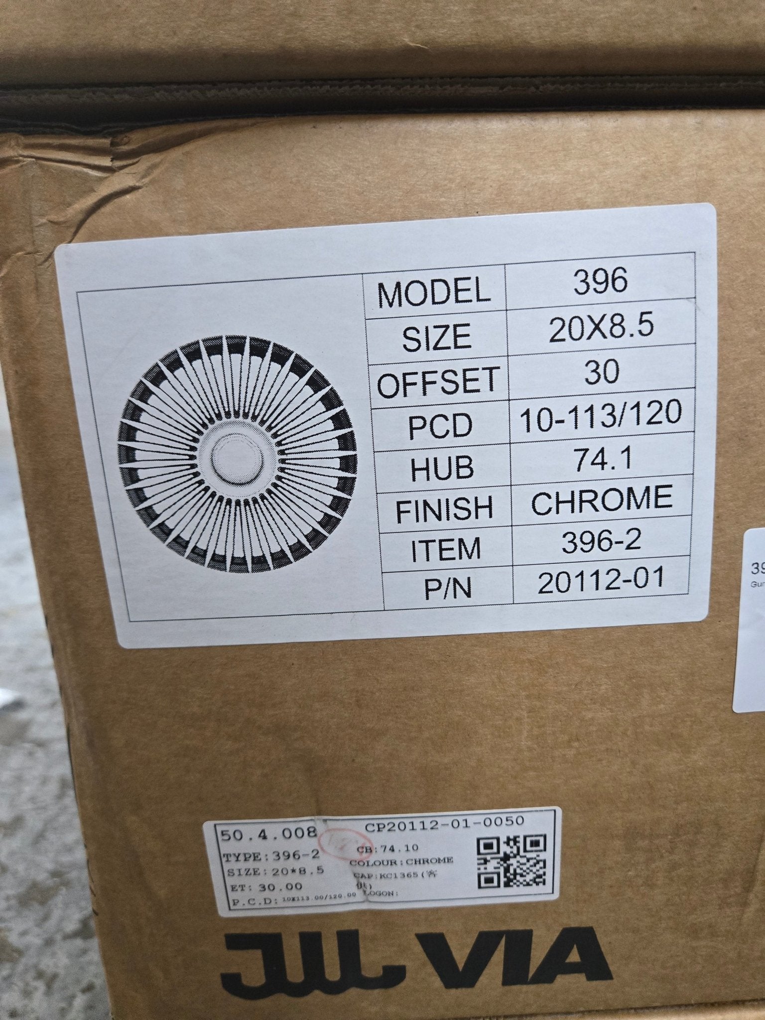 396F 20X8.5 5X112 5X120 CHOME