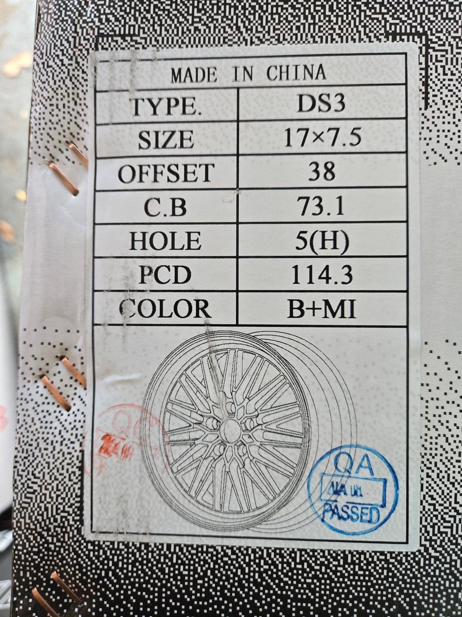 DRASTIC DS3-M 17x7.5 5x114.3 BLACK MILLING