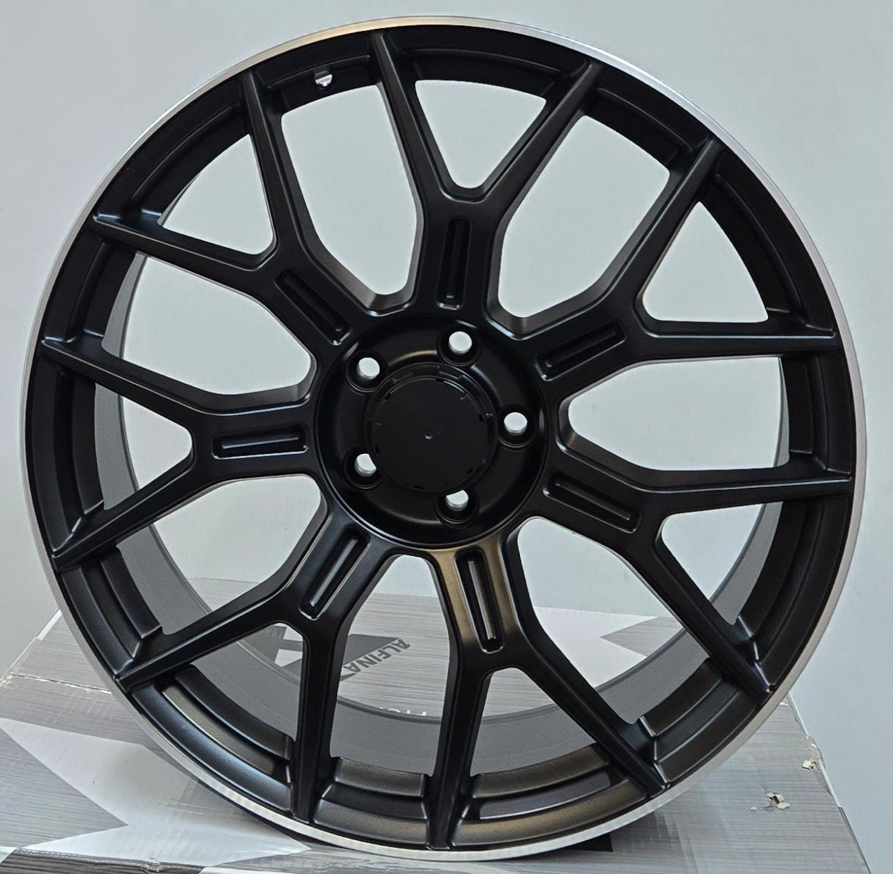 OE-X1142 20x8.5 5x112 MATTE BLACK MACHINED RINGS