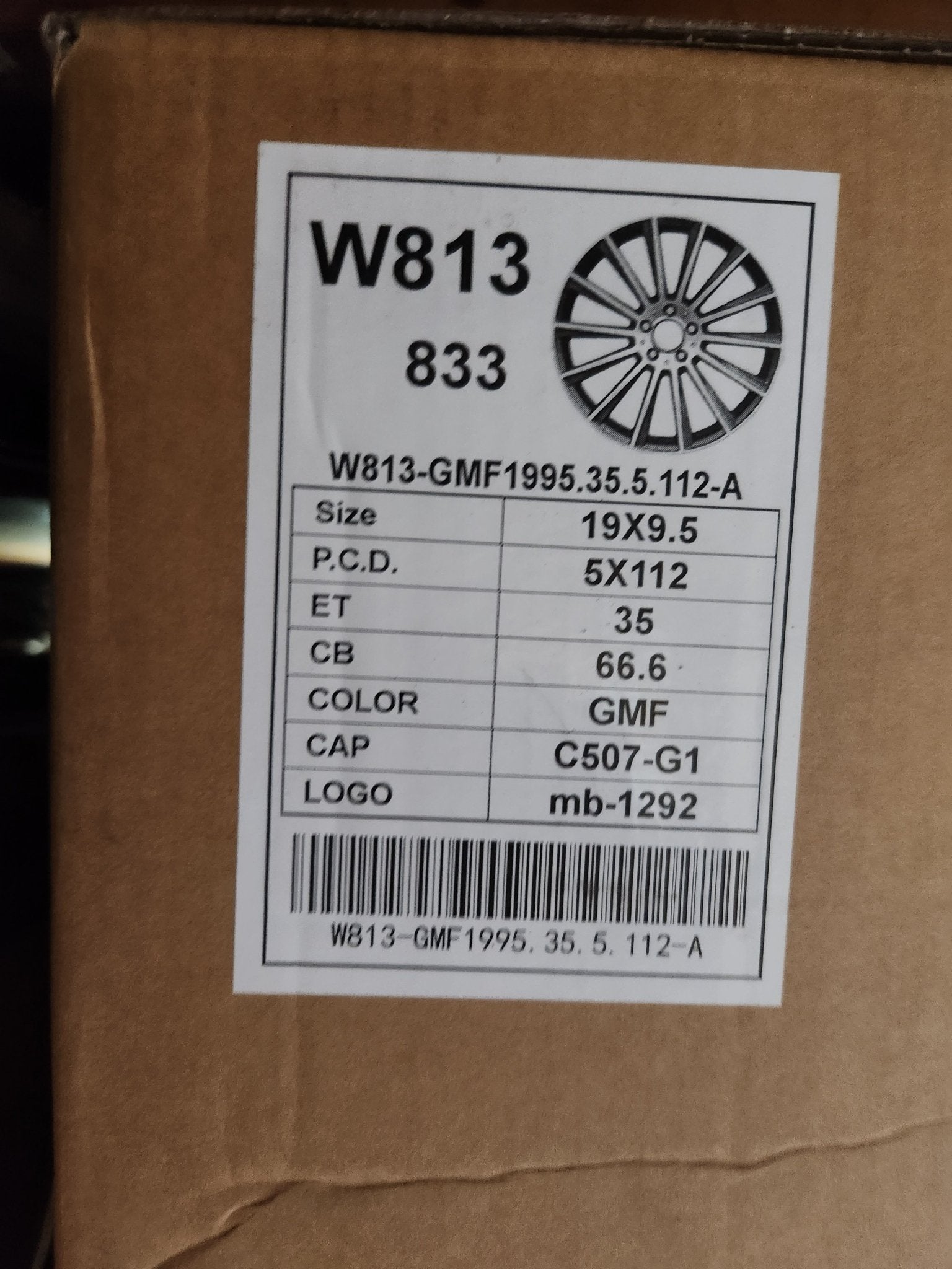 W813 19X9.5 5x112 GUNMETAL