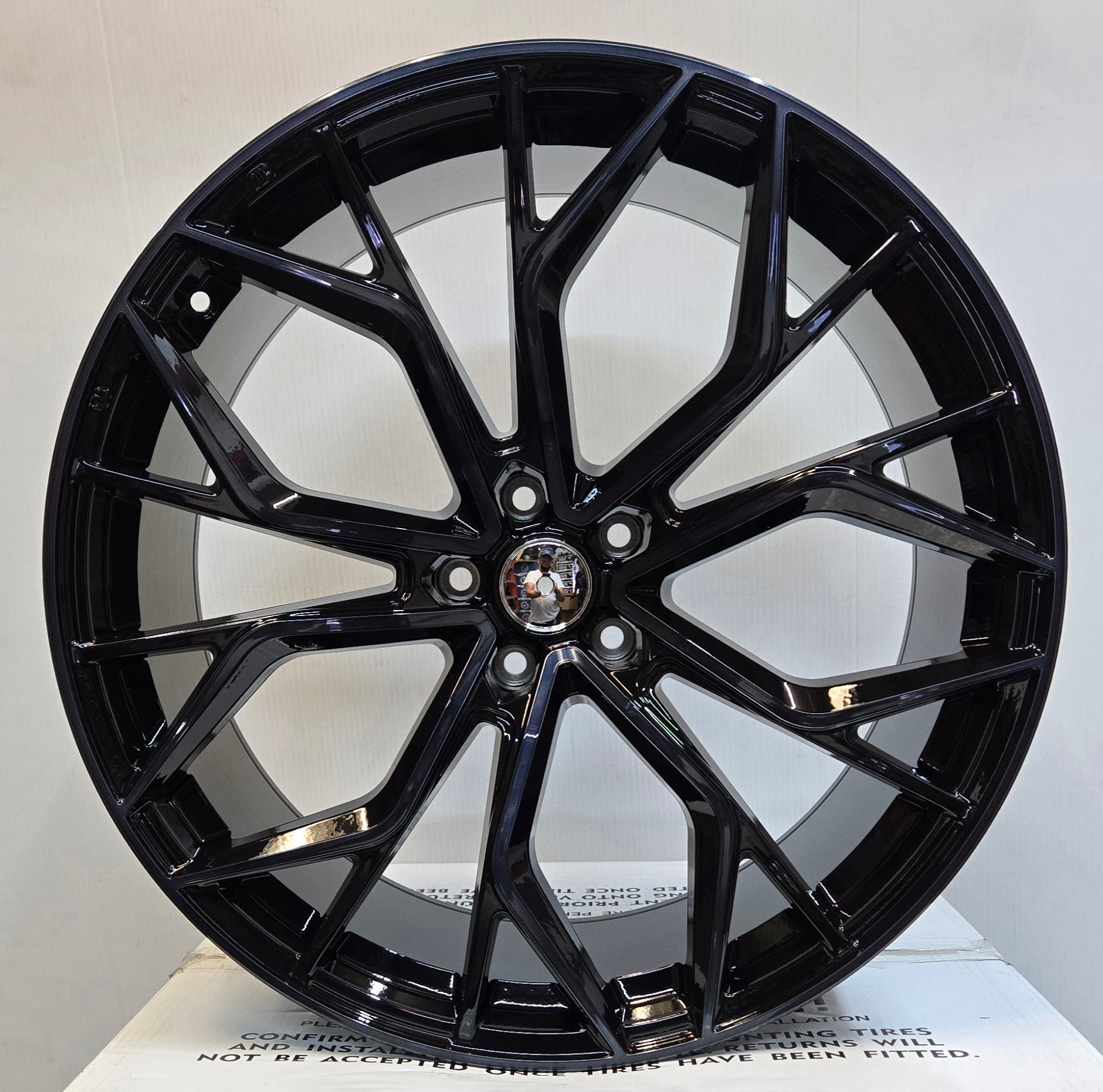 PEGASUS-5558 22x9.0 5x112 / 5x114.3 GLOSS BLACK MACHINED FACE DARK TINTED