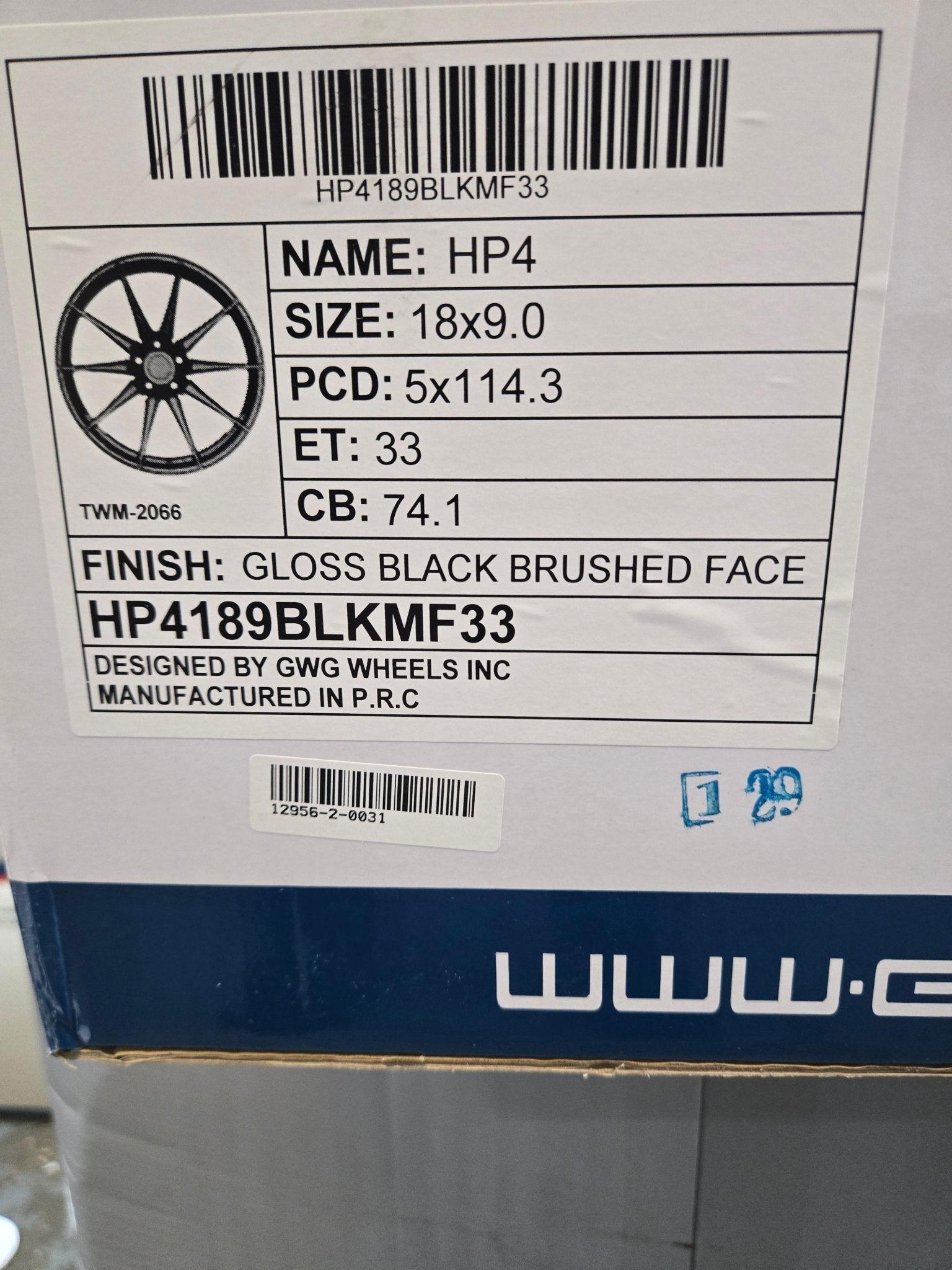 GWG HP4 18X9.0 5X114.3 BLACK MACHINED FACE