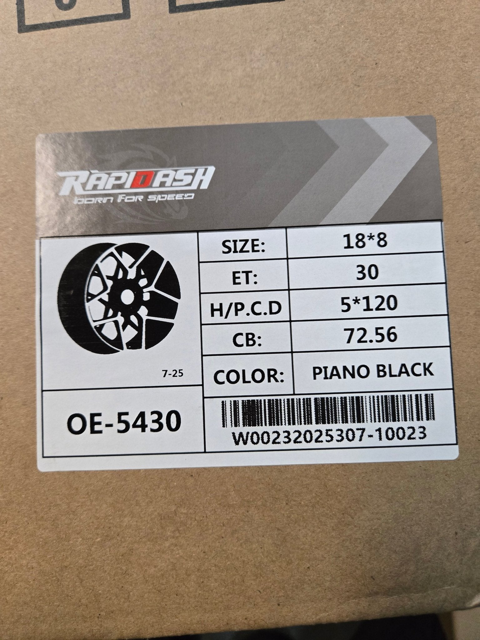 OE-5430 785M 18X8.0 5X120 PIANO BLACK