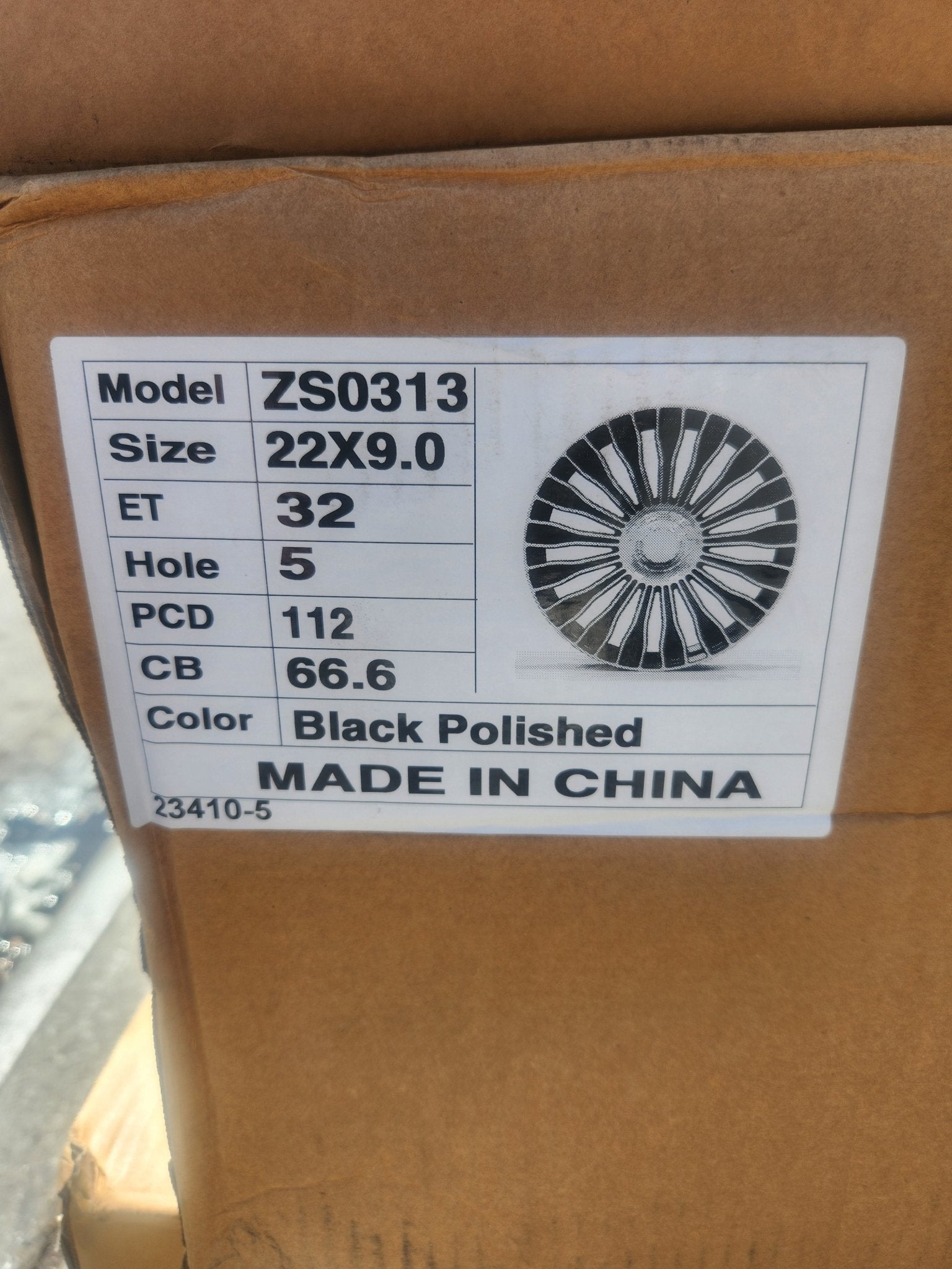 OE-0313 22x9.0 5x112 GLOSS BLACK MACHINE FACE WITH CENTER FLOATING CAP