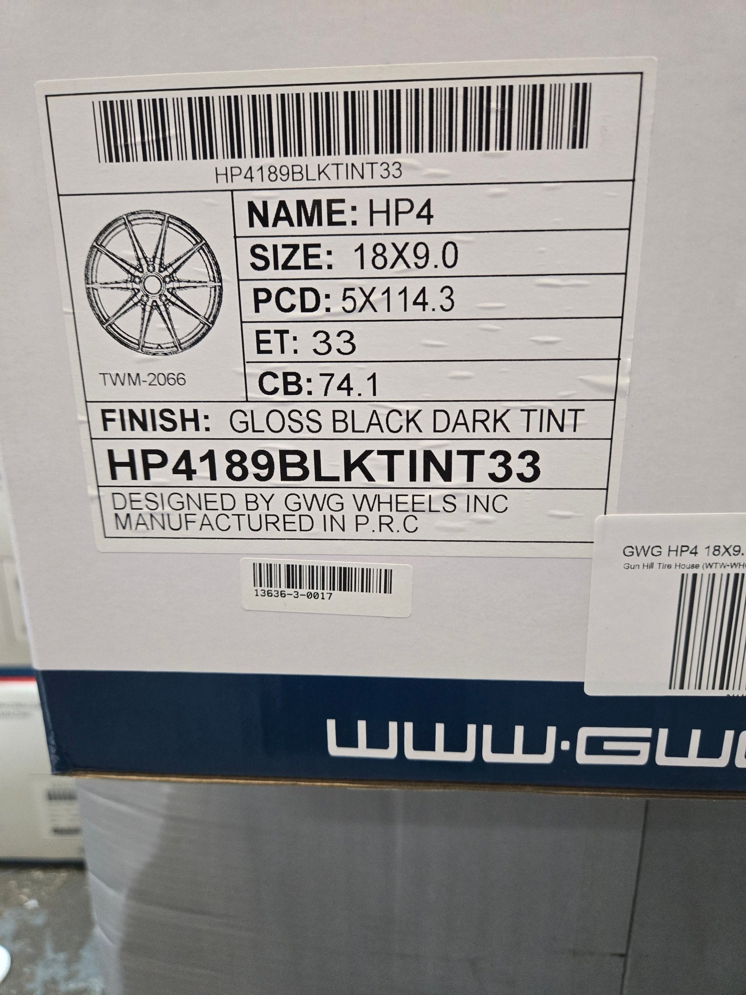 GWG HP4 18X9.0 5X114.3 DARK TINT