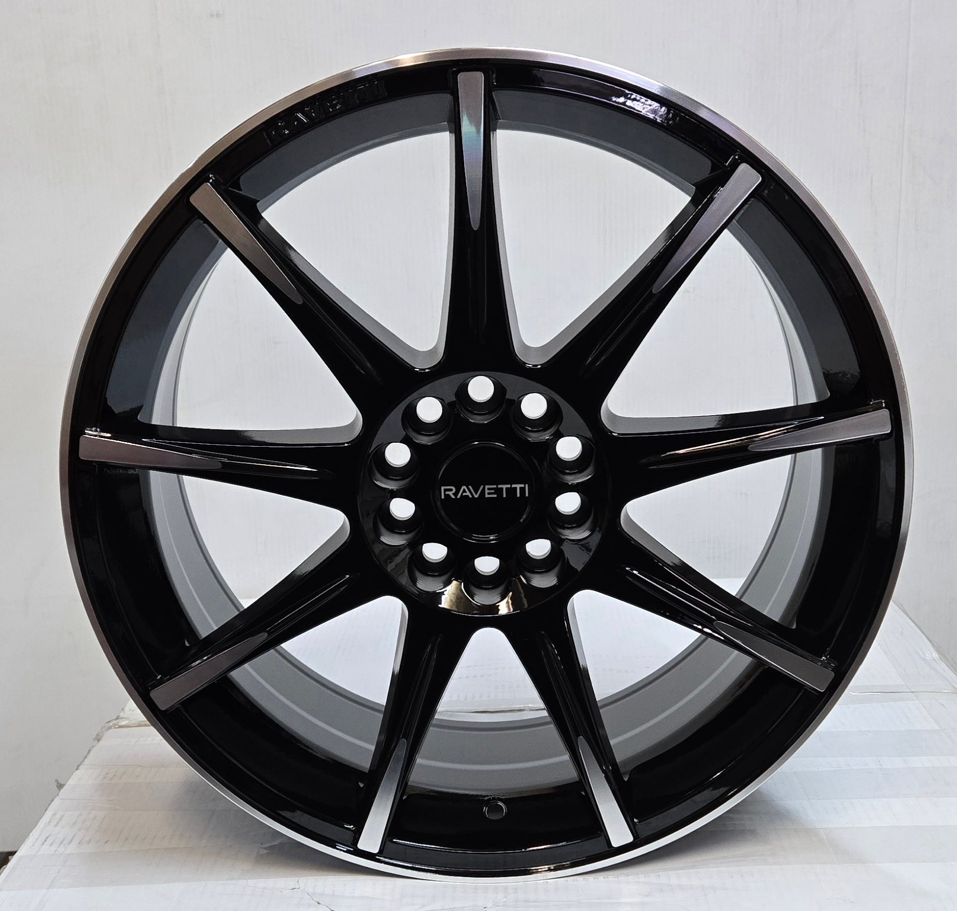 RAV-M9 18X8.0 5X112 5X114.3 BLACK MACHINED FACE