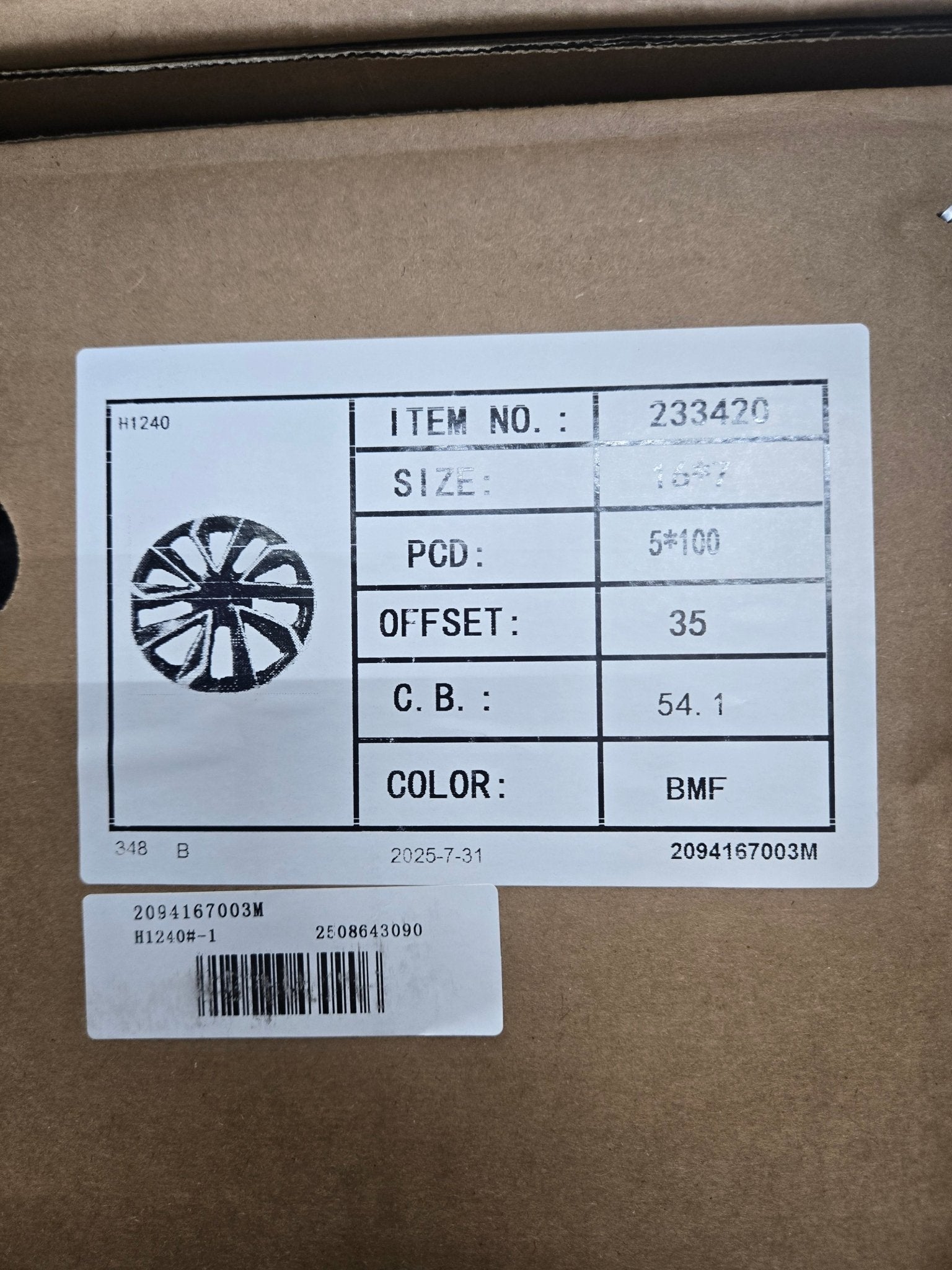 WEOE-TOY 233420 16X7.0 5X100 BLACK MACHINED FACE