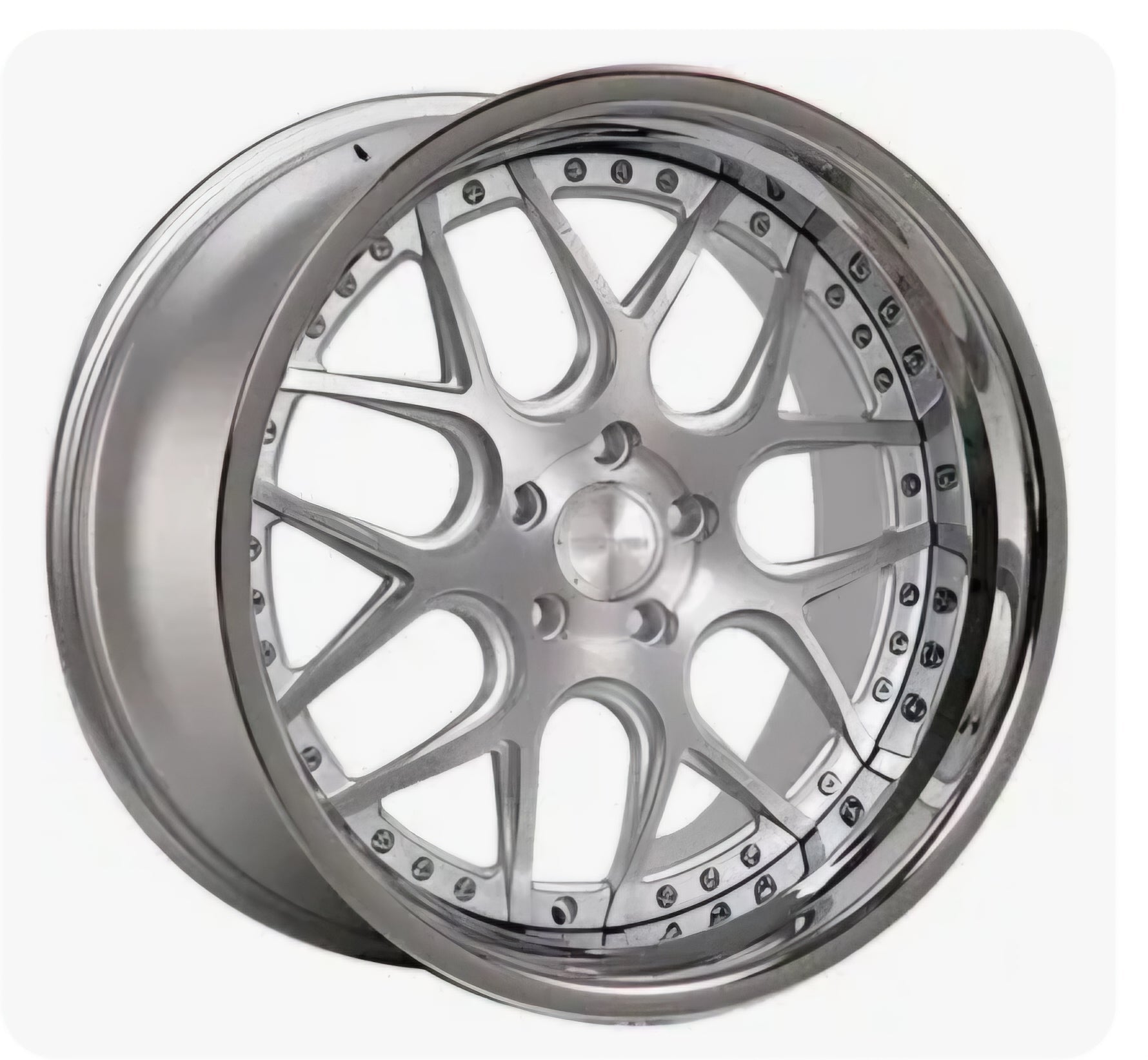 RENNEN LS2 20X10.0 5X114.3 SILVER BRUSHED CHOME LIP