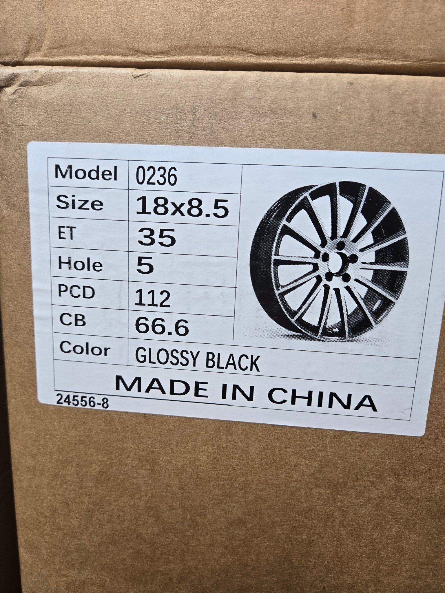 OE-0236 18x8.5 5x112 GLOSS BLACK