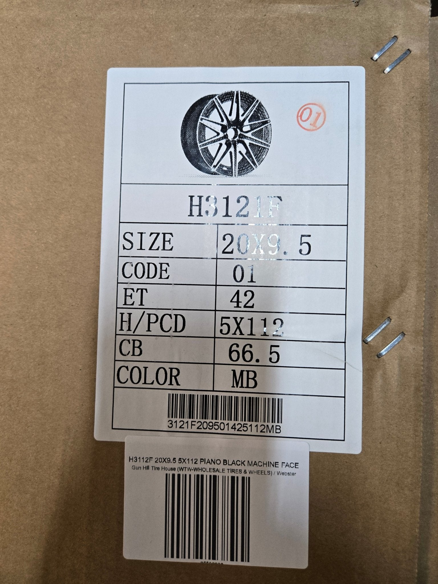 H3112F 20X9.5 5X112 PIANO BLACK MACHINED FACE
