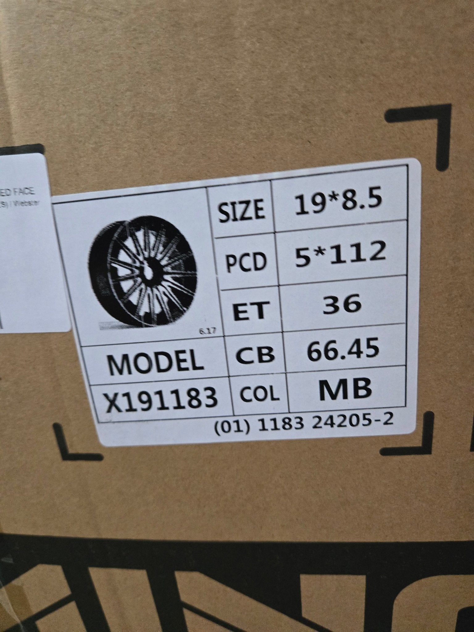 OE-X1183 19X9.5 5X112 PIANO BLACK MACHINED FACE