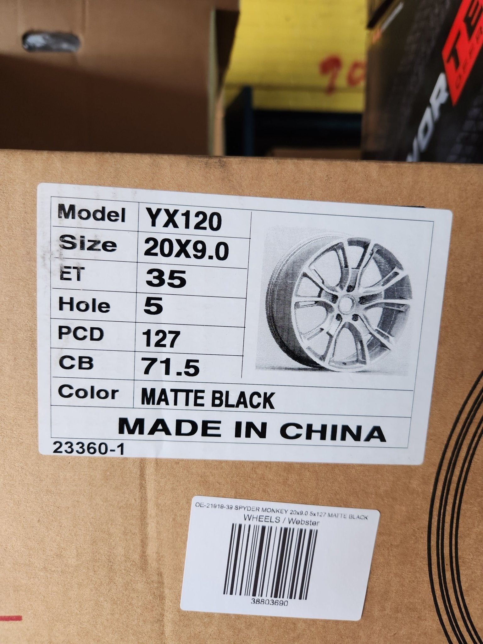 OE-21919-39 SPYDER MONKEY 20x9.0 5x127 MATTE BLACK
